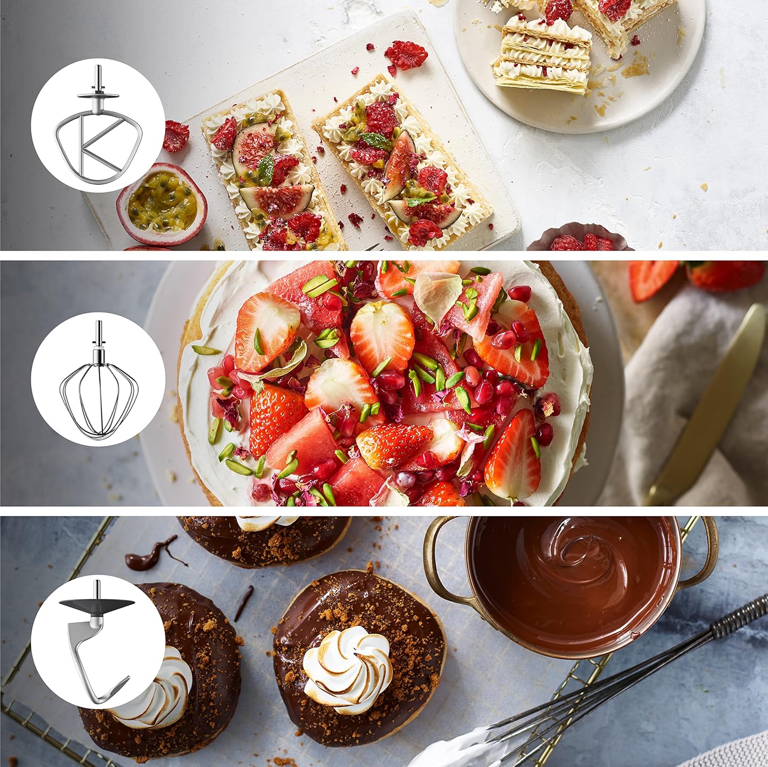 Kenwood Titanium Chef Baker KVL85.424SI Küchenmaschine mit integrierter Waage, inkl. 4-teiligem Patisserie-Set, 7 L und 5L Rührschüssel, stufenloser Geschwindigkeitsregler, 1200 W, Silber