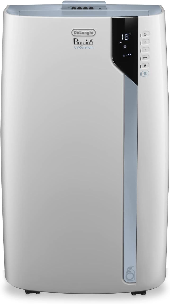 De'Longhi Pinguino PAC EL112 CST WiFi, Mobile Klimaanlage mit MyEcoRealFeel-Technologie für Räume bis zu 110 m³,11.000 BTU/h, 2,9 kW, 63 dB, Entfeuchtungsfunktion, A+, App- und Sprachsteuerung, Weiß