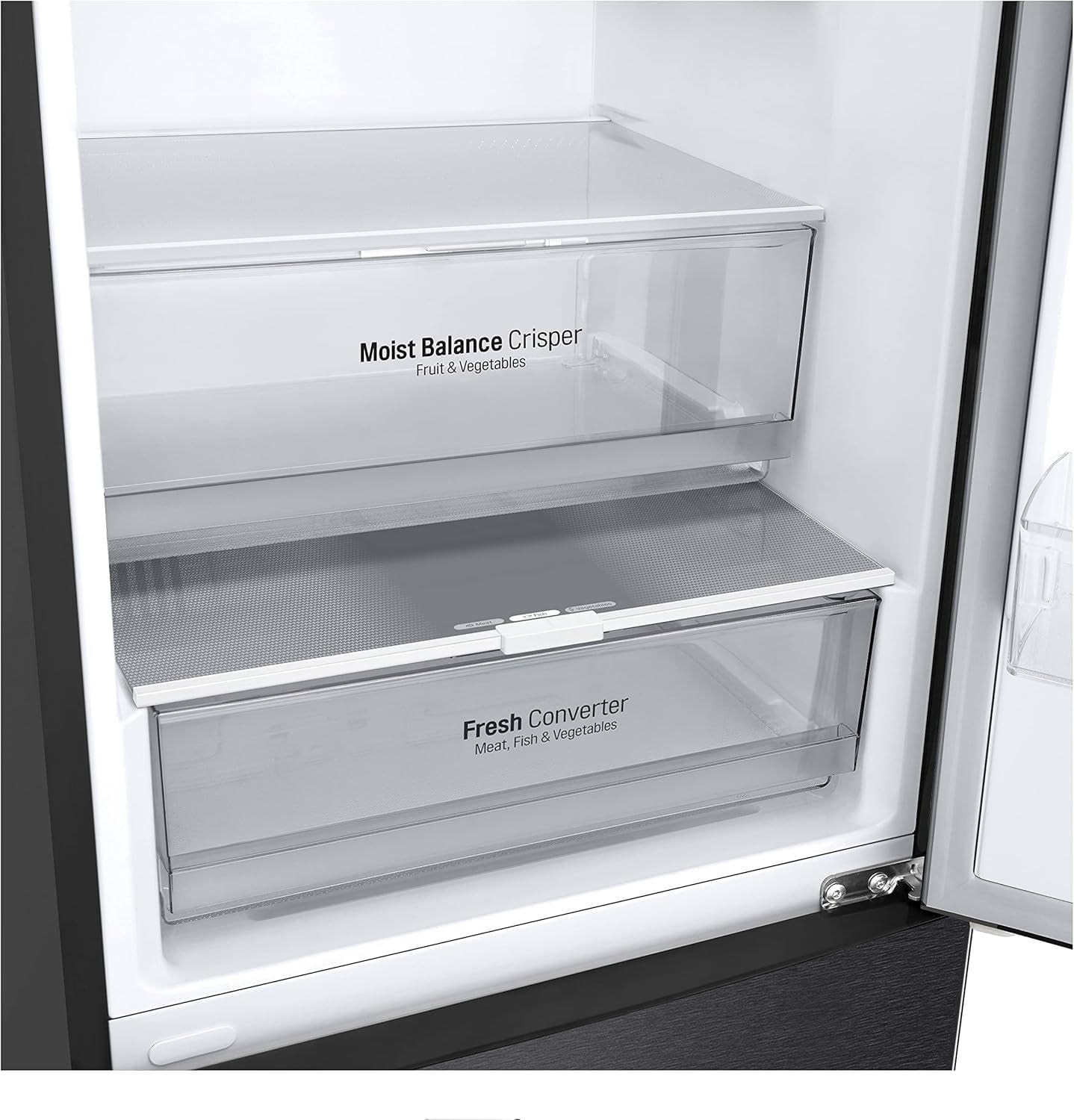 LG GBV22NCCEP Kühl-/Gefrierkombination – Smart Inverter Compressor, Total No Frost, Modern Flat Door Design, Matt Schwarz Metallic, Energieeffizienz A