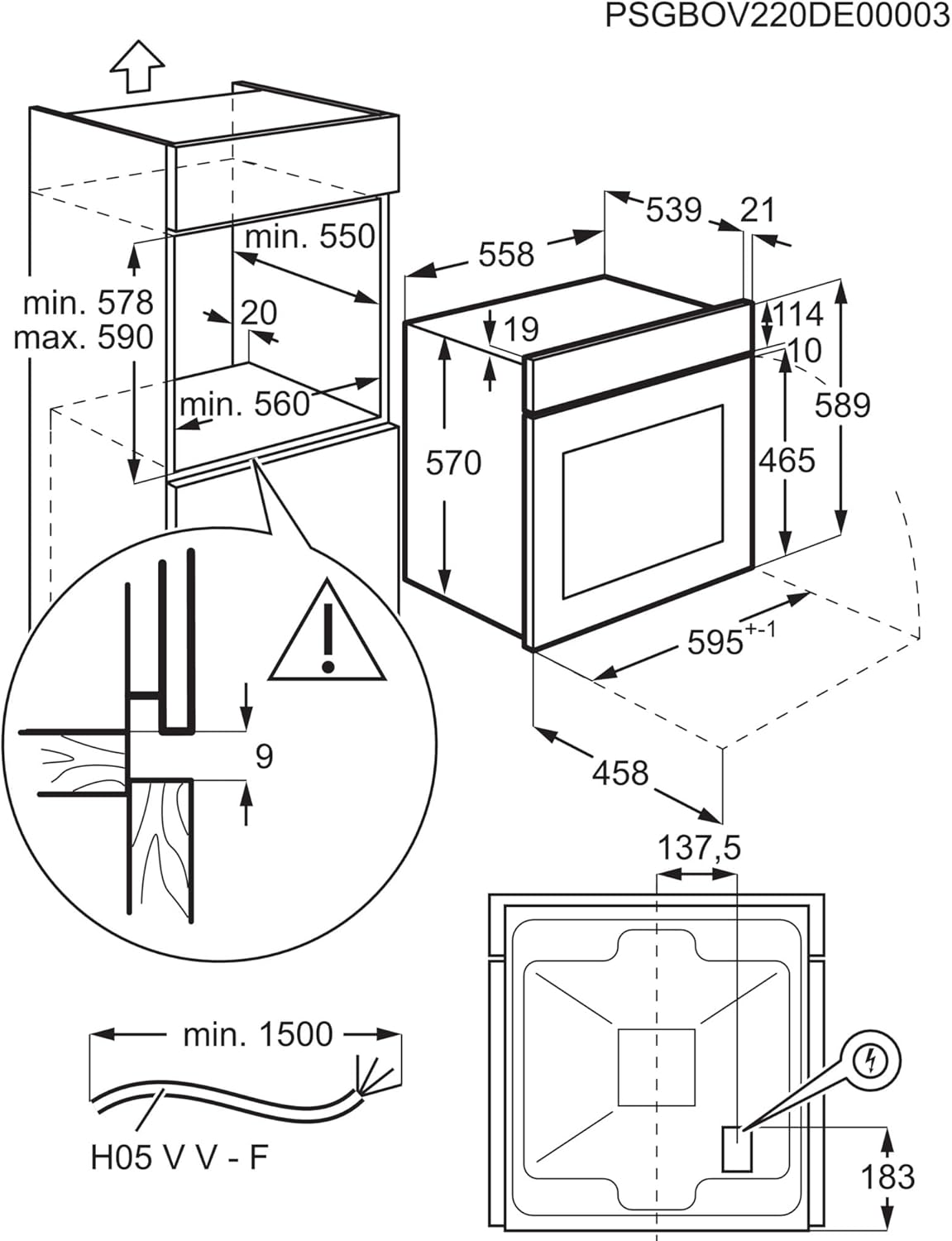 AEG Einbaubackofen – Serie 5 Ringheißluft: Gleichmäßige Garergebnisse auf 3 Ebenen – Pyrolyse Selbstreinigung – 25 Automatikprogramme – LED-Touchdisplay – Schnellaufheizung – Schwarz – BPE53516AB