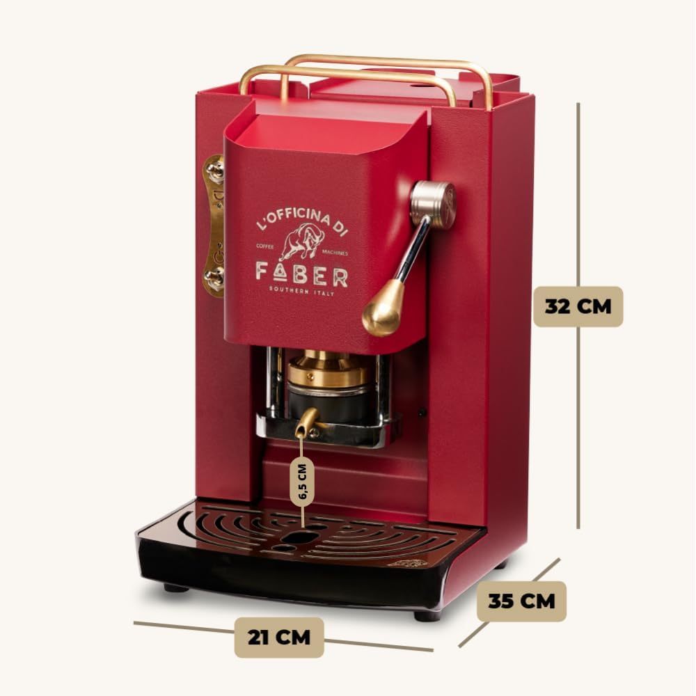 Faber PRO Total Deluxe Kaffeemaschine aus Messing, 44 mm Ese Papier, 1.3 liters, (Weiß)