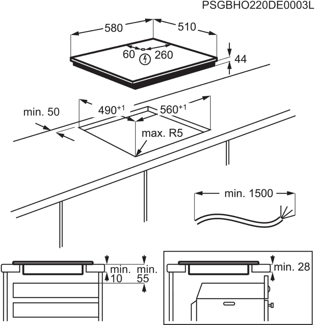 AEG IKE84441XB Autarkes Kochfeld / Herdplatte mit Touchscreen, Topferkennung & Hob²Hood-Funktion / Induktionskochplatte / 4 Kochzonen / Edelstahlrahmen / 80 cm Schwarz
