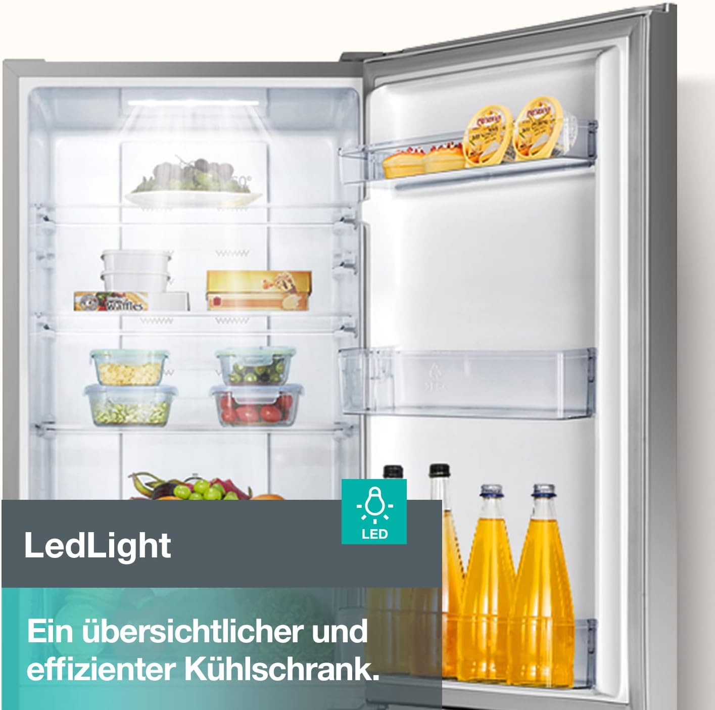 Gorenje N 619EAXL4 Kühl-Gefrier-Kombination/ LED Display/ 186 cm/ 300 l/ NoFrostPLus/ Gemüsefach mit Feuchteregler/ FastFreeze/ edelstahl