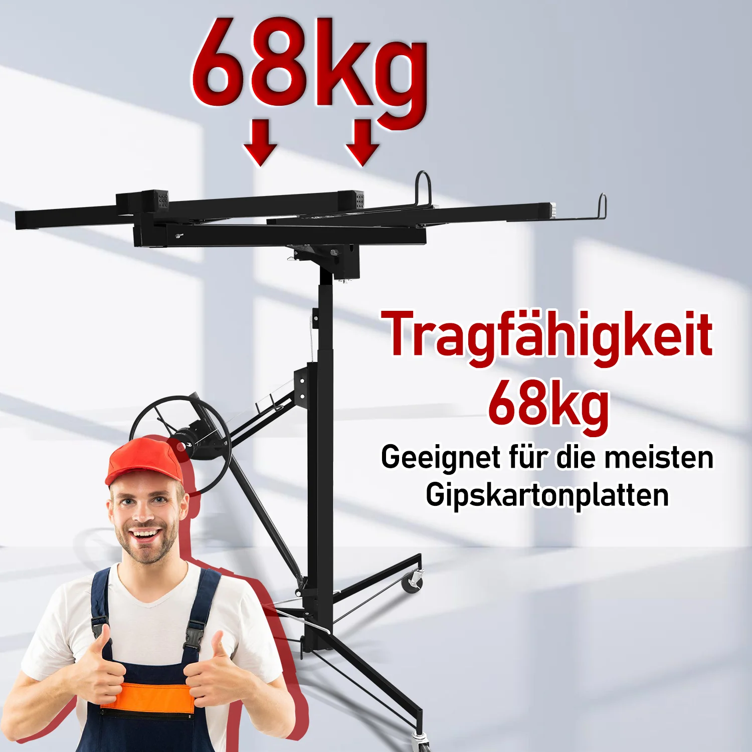 Sonnewelt Plattenheber klappbar 140 cm-350 cm Arbeitshhe Hhenverstellbar 68kg