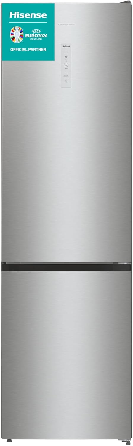 Hisense RB327N4ADD Fridge-Freezer Combination, EEK D, Total NoFrost, Interchangeable Door Hinge, Bottle Grid, 171 Litre Fridge Compartment, 85 Litre Freezer Compartment, Stainless Steel Look