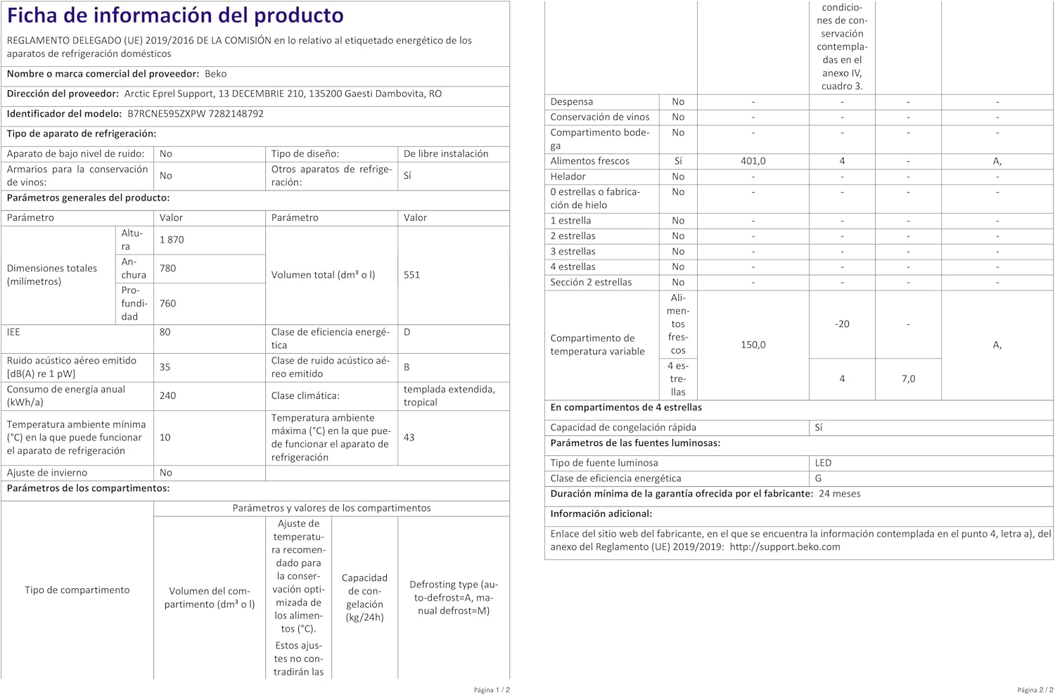 Beko RCNE366E70ZXBRN bPRO700 freistehende Kühl-/Gefrierkombination, großer Kühlschrank, 323 l Gesamtrauminhalt, HarvestFresh, NoFrost, leise, SmoothFit, 0°C-Zone, Dark Inox