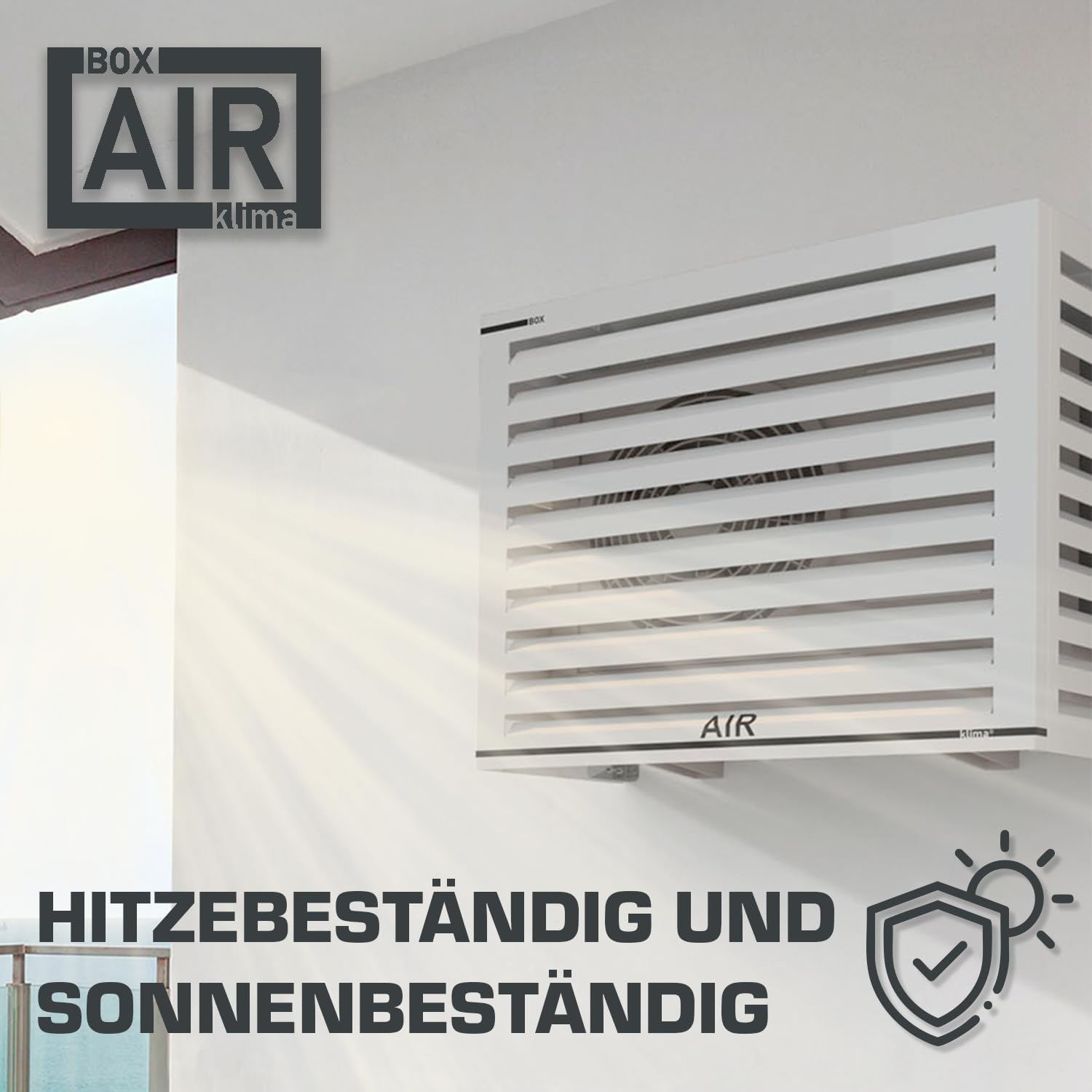 Box Air Klima Abdeckung - Schallschutzhaube Wärmepumpe Schutzgitter - Verkleidung Klimaanlage Außengerät - Für Klimaanlagen und Wärmepumpen - Robuste Schutzabdeckung
