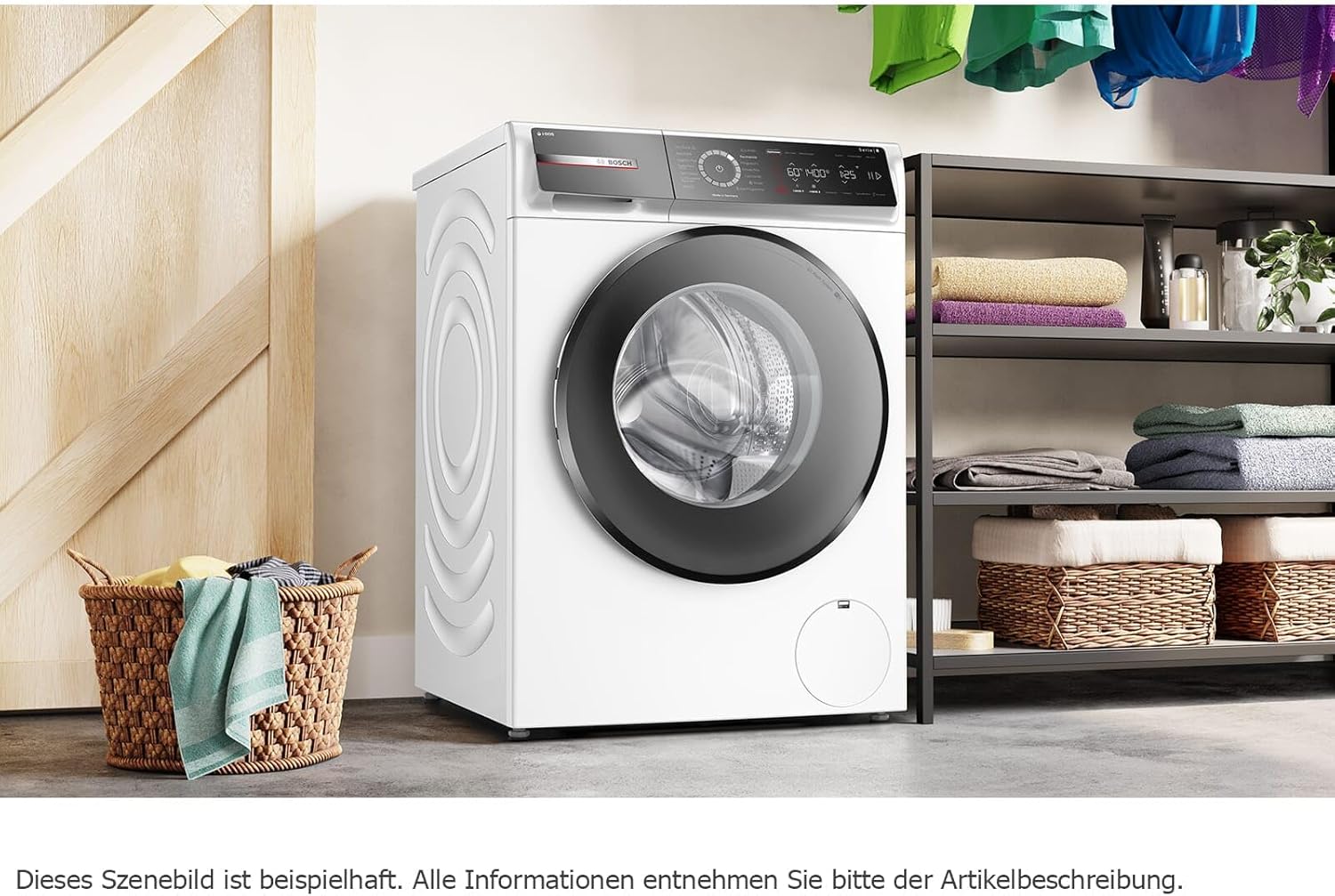 BOSCH WAN28127 Waschmaschine Serie 4, Frontlader mit 8kg Fassungsvermögen, 1400 UpM, Iron Assist, Active Water Plus, EcoSilence Drive, Speed Perfect, Weiß, 60cm