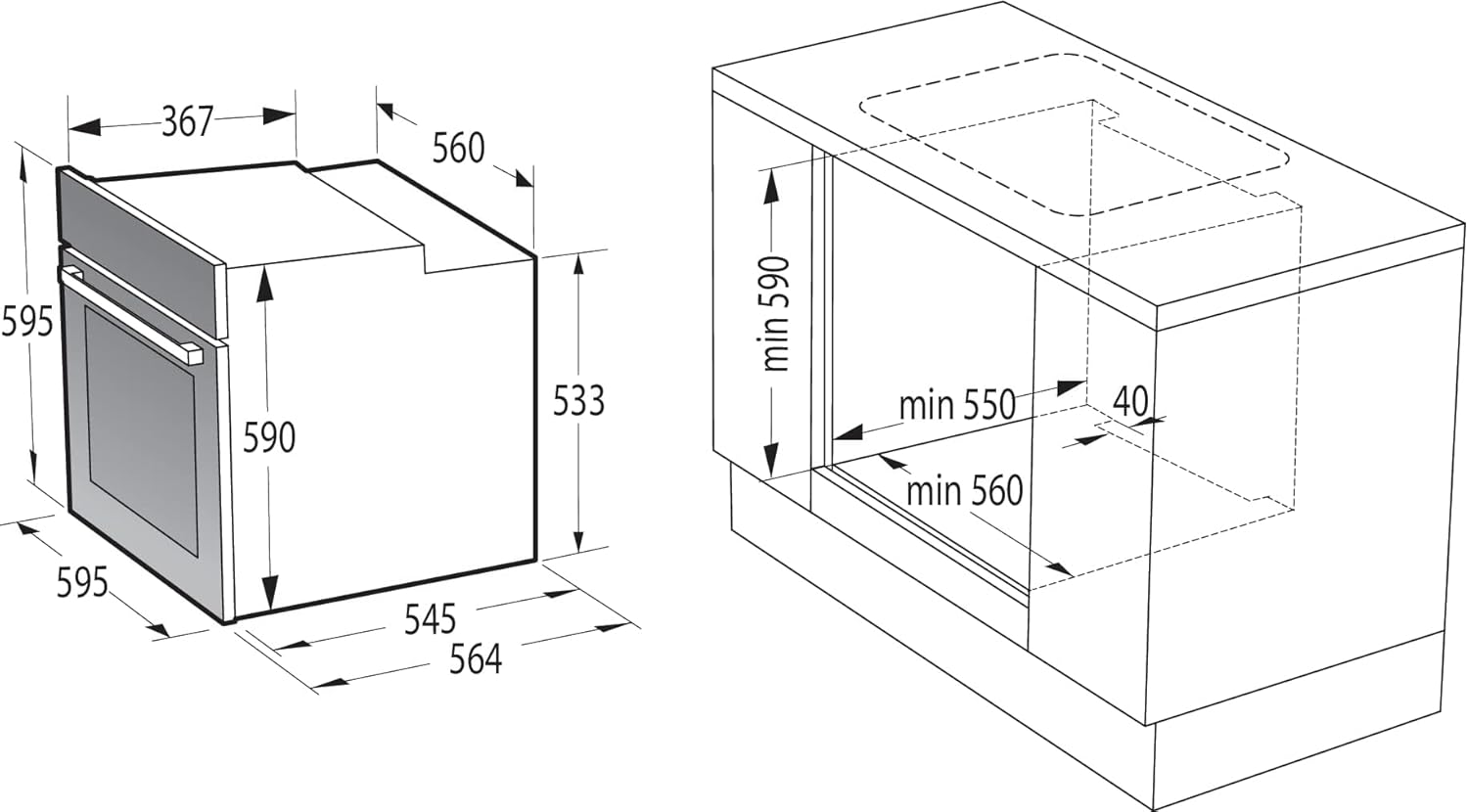 Gorenje Einbauherd-Set Heißluft Inox Set 4 mit Glaskeramik-Kochfeld / 77 Liter / ExtraSteam / GentleClose & Open / EcoClean / AirFry / PizzaMode / PerfectGrill / Teleskopauszüge / Inox-Look