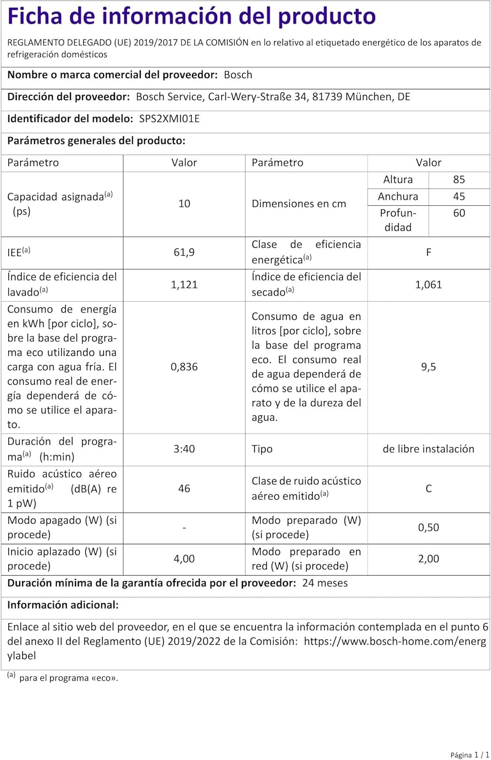 Bosch SPV2IKX10E Serie 2 Smarter Geschirrspüler vollintegriert, 45 cm breit, Besteckkorb, Extra Trocknen auf Knopfdruck, InfoLight roter Lichtpunkt am Boden, AquaStop Schutz gegen Wasserschäden, Weiß