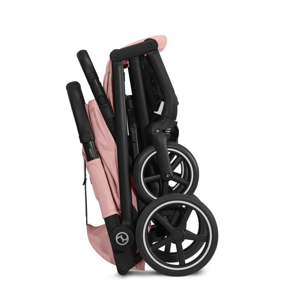 Cybex Gold Kinderwagen Beezy mit One-Pull Harness, Ab Geburt bis ca. 4 Jahre (max. 22 kg), Kompakt und ergonomisch, Magic Black (Schwarz mit schwarzem Rahmen)