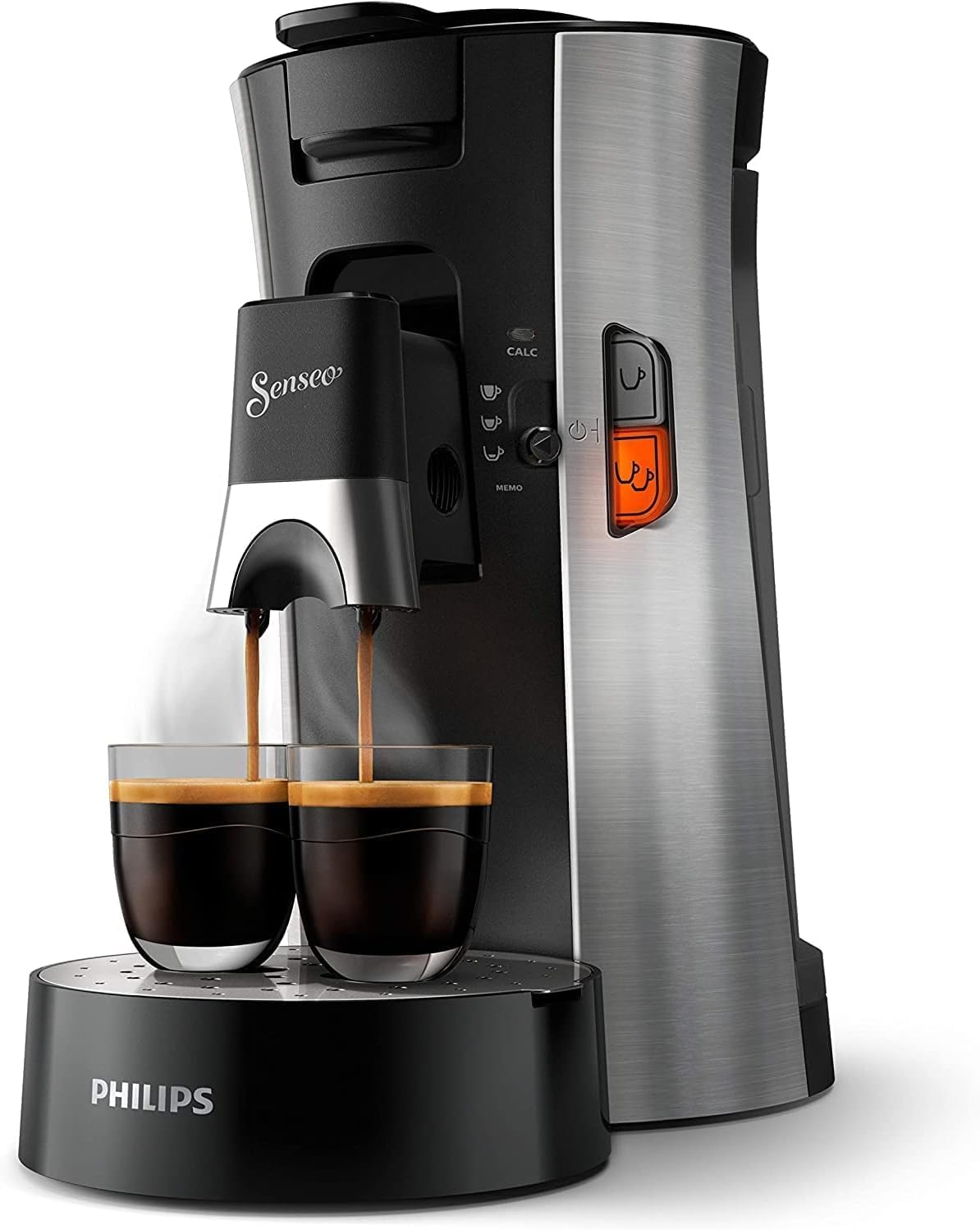 Philips Senseo Select CSA240/20 Kaffeepadmaschine (Kaffeestrkewahl Plus, Memo-Funktion, aus recyceltem Plastik), Schwarz Eco