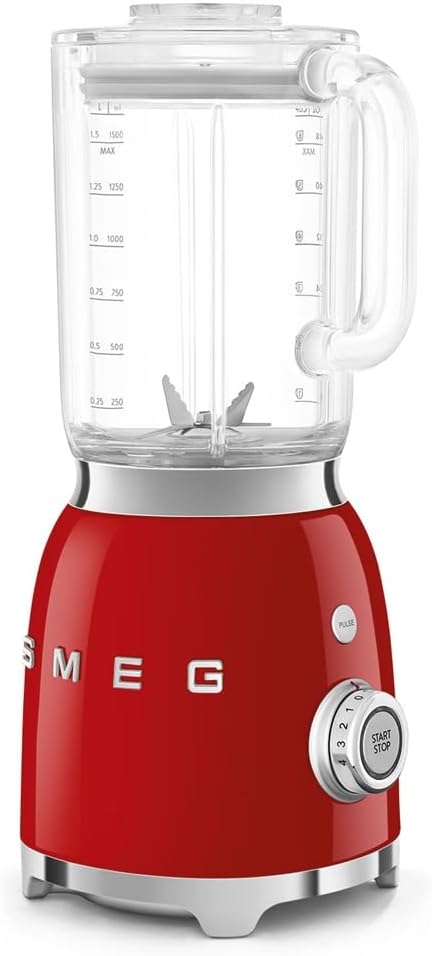 Smeg, BLF03PKEU, 1,5 l Standmixer, 4 -Geschwindigkeitsstufen, 4 Automikprogramme, Abnehmbare Doppelklinge, Deckelöffnung transparent mit Dosierkappe, rutschfest, 800W, Rose