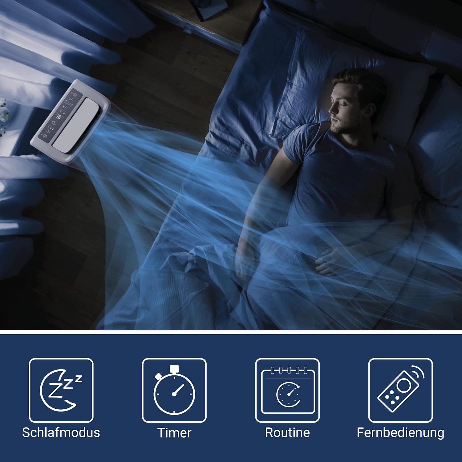 SUNTEC Mobiles Klimagerät Impuls 2.6 Eco R290 – Klimaanlage mobil und leise mit Abluftschlauch – Kühler & Entfeuchter für Räume bis 34 qm – Mobile Kühlung für Wohnung & Büro – 9.000 BTU | 2600 Watt