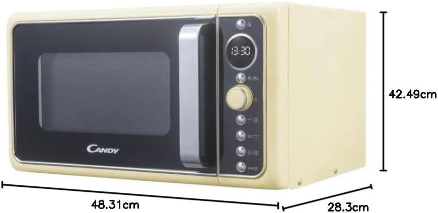 Candy Mikrowelle / 900 Watt/Grill 1000 Watt / 25 Liter/Grilleinsatz/Creme/Modell: DIVO G25CC