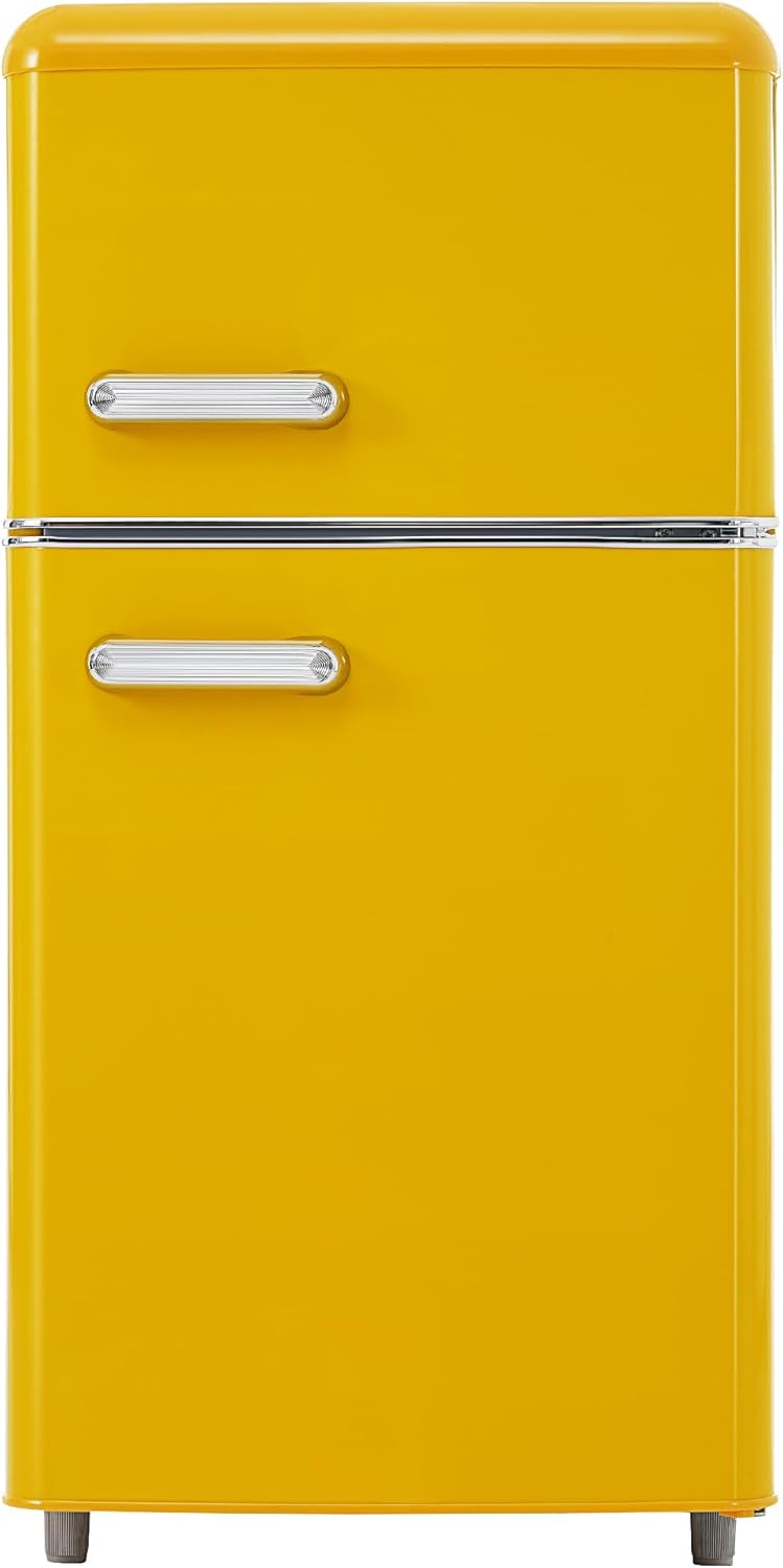 Merax Kühlschrank mit Gefrierfach, Kühl-Gefrierkombination, klein Kühlschrank mit 51L und Gefrierschrank 21L, Leise, LED, Glasablagen, Gemüsefach, Türablagen, für Küche, Wohnzimmer, Büro, Schwarz