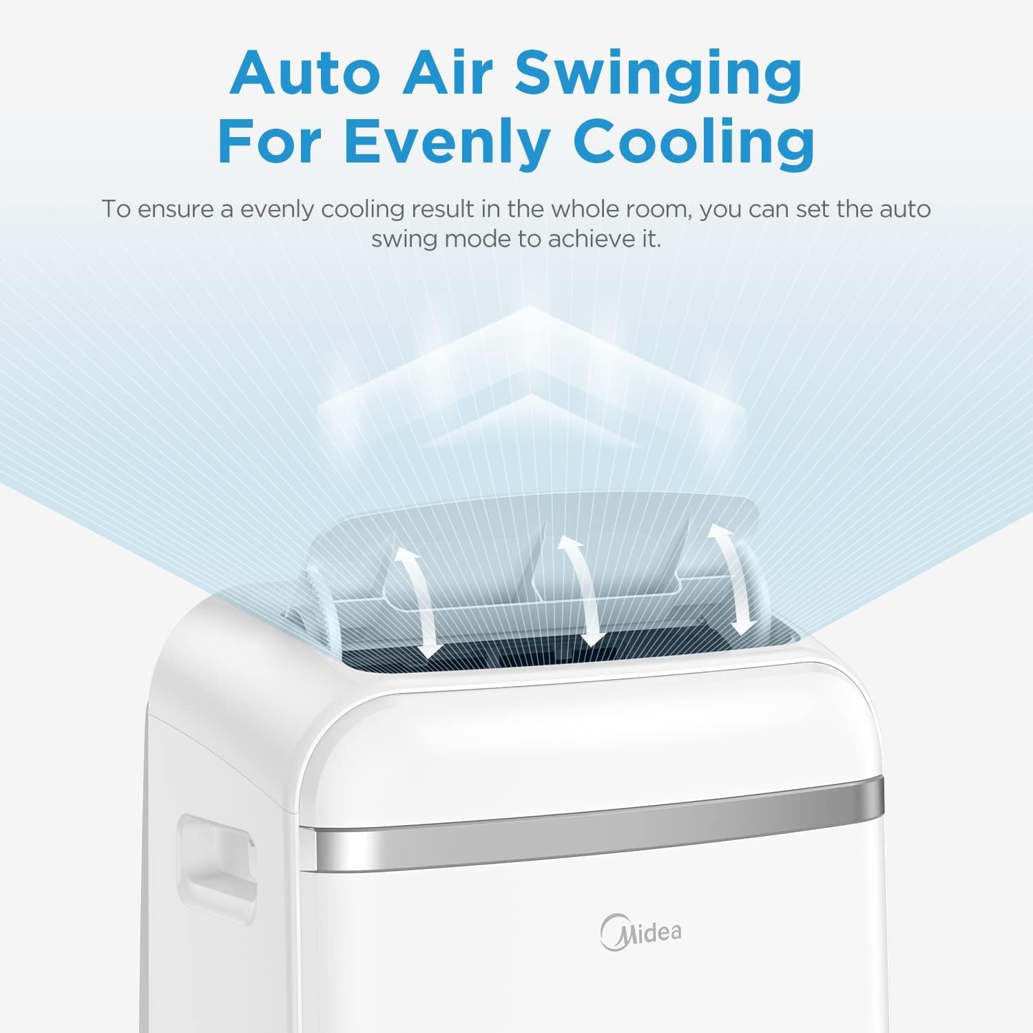 Midea Mobiles Klimagerät MPD-12CRN7, 12000 BTU 3,5kW, Kühlen&Ventilieren&Entfeuchten, Raumgröße bis 117m³(43㎡), Mobile Klimaanlage mit Abluftschlauch