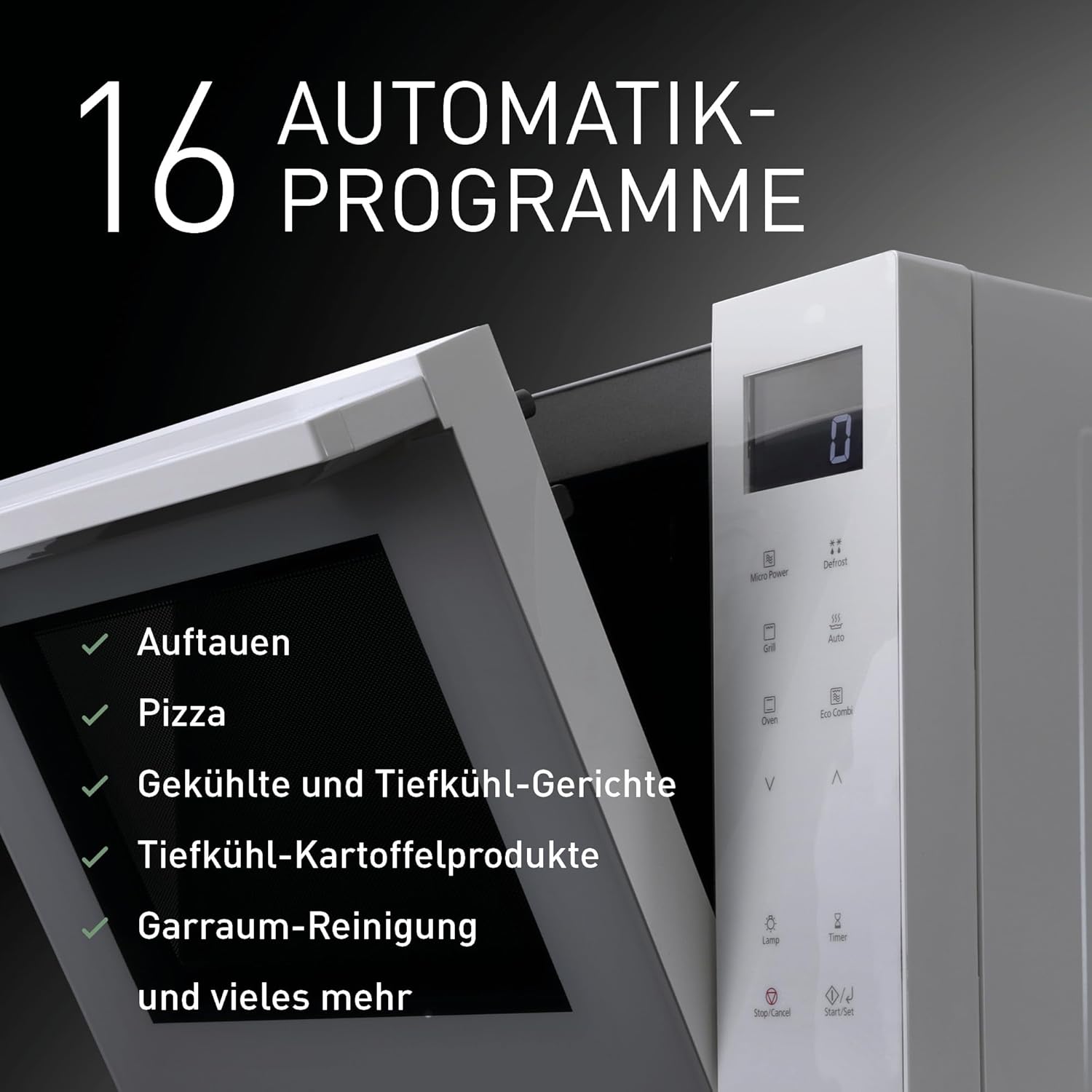 Panasonic NN-DF38PBEPG Kombi-Mikrowelle & Grill, 1000 W, 23 l, Inverter-Tech, Eco Kombi Modus, Flachbett, 16 Auto-Programme & Auftau-Modi, emailliertes Blech, Gitterrost, leichte Reinigung, Schwarz