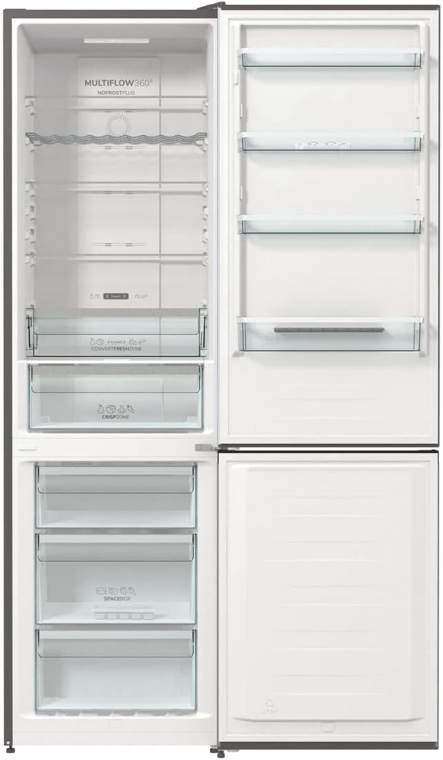 Gorenje N 619EAXL4 Kühl-Gefrier-Kombination/ LED Display/ 186 cm/ 300 l/ NoFrostPLus/ Gemüsefach mit Feuchteregler/ FastFreeze/ edelstahl