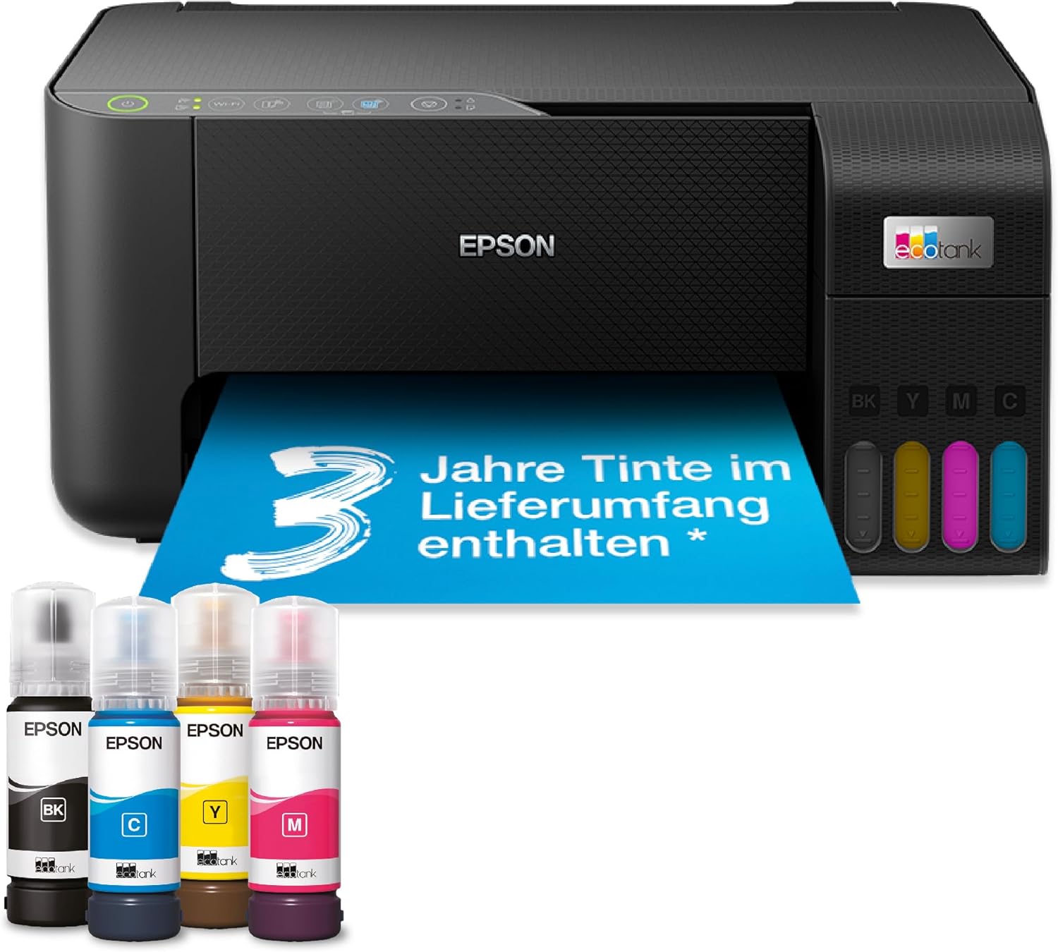 Epson EcoTank ET-2870 A4-Multifunktions-Wi-Fi-Tintentankdrucker, mit einem im Lieferumfang enthaltenen Vorrat an Tinten bis zu 3 Jahren