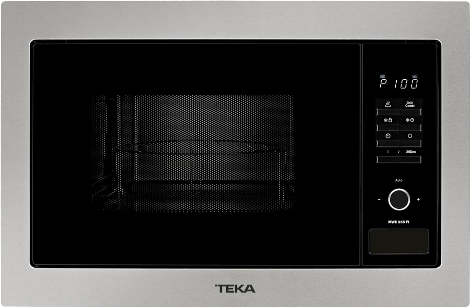 Teka 108R00662 MWE 225 FI Integrationsmikrowelle + Grill, 800 W, 5 Leistungsstufen, Farbe Edelstahl Glas, 20 l, 20 liters, Schwarz/Grau