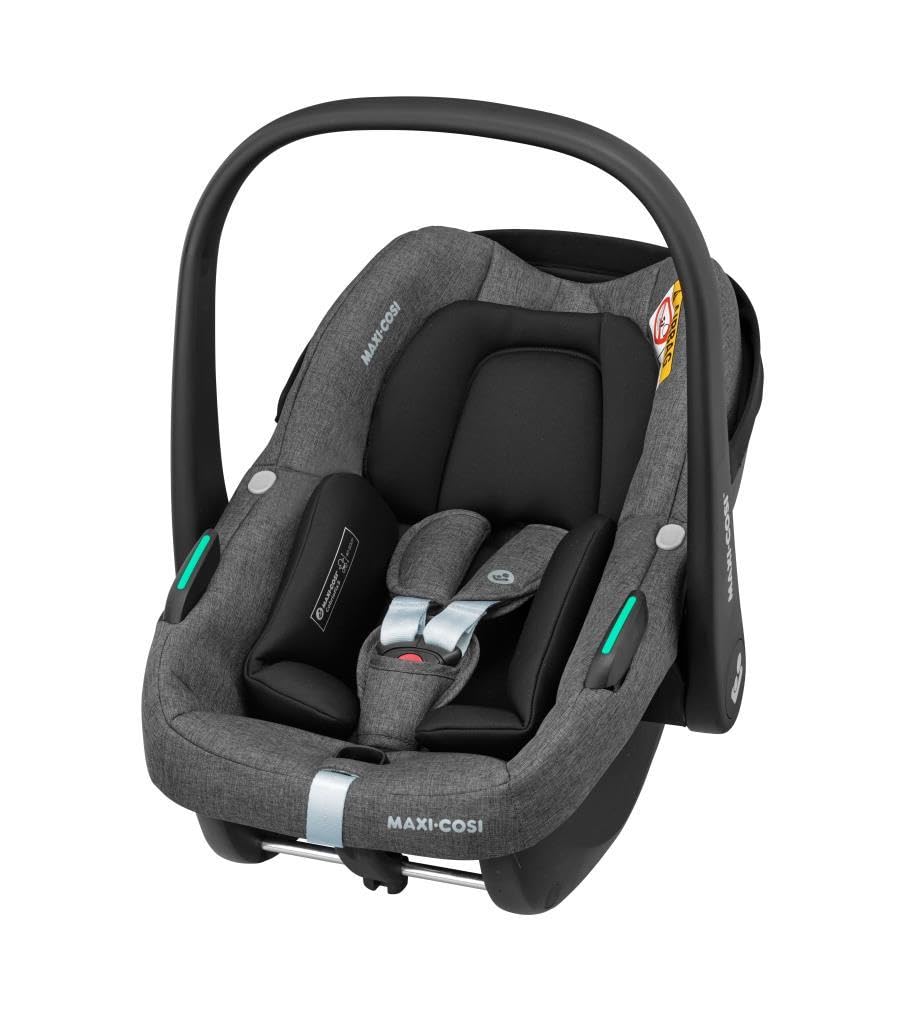 Maxi-Cosi Zelia S Trio Kinderwagen 3 in 1 Komplettset, 0-4 Jahre, bis 22 kg, Zusammenklappbar, Kompakt, Verstellbarer Baby Kinderwagen, mit CabrioFix S i-Size Babyschale, Zubehör, Wickeltasche, Grau