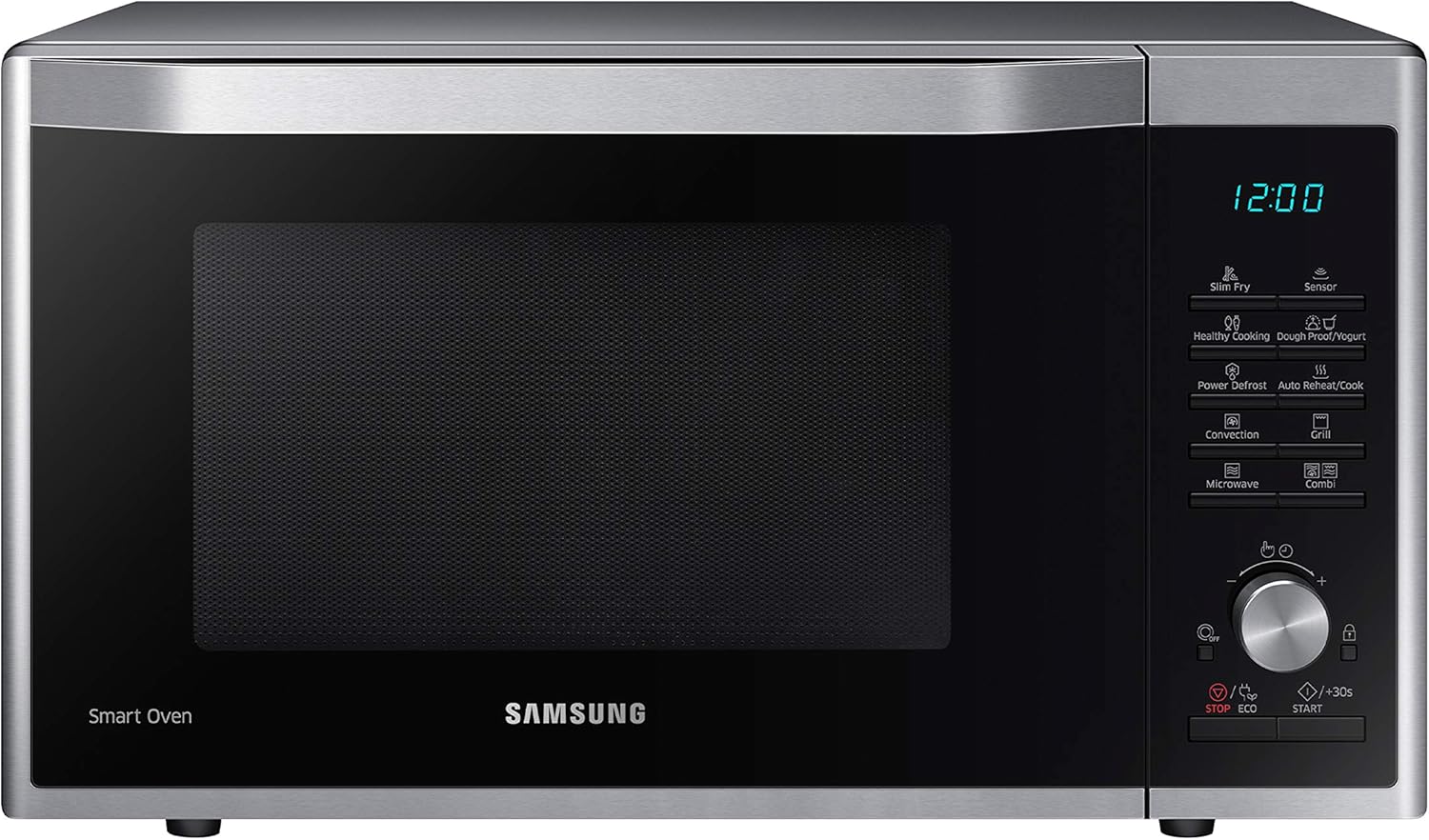 Samsung MC2BM6035CS/EG Kombi-Mikrowelle mit Grill und Heißluft, 900 W, 28 ℓ Garraum (Extra groß), 51,7 cm Breite, HotBlast-Technology, SlimFry, Silber