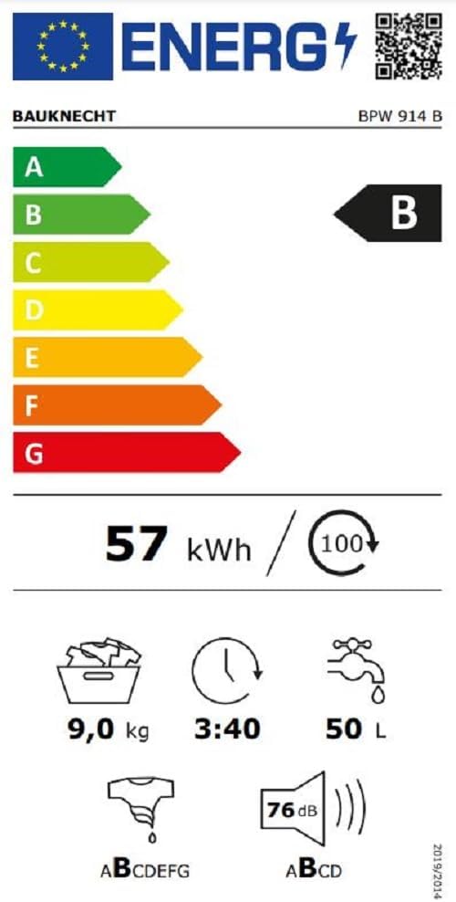 Bauknecht WM BB 814 A Waschmaschine Frontlader / 8kg / EEK A/Kurz 30 / Kurz 45 / Kraftvolle Fleckenentfernung/Anti-Allergie-Programm/Wolleprogramm/Schwarz/Langlebiger Inverter-Motor