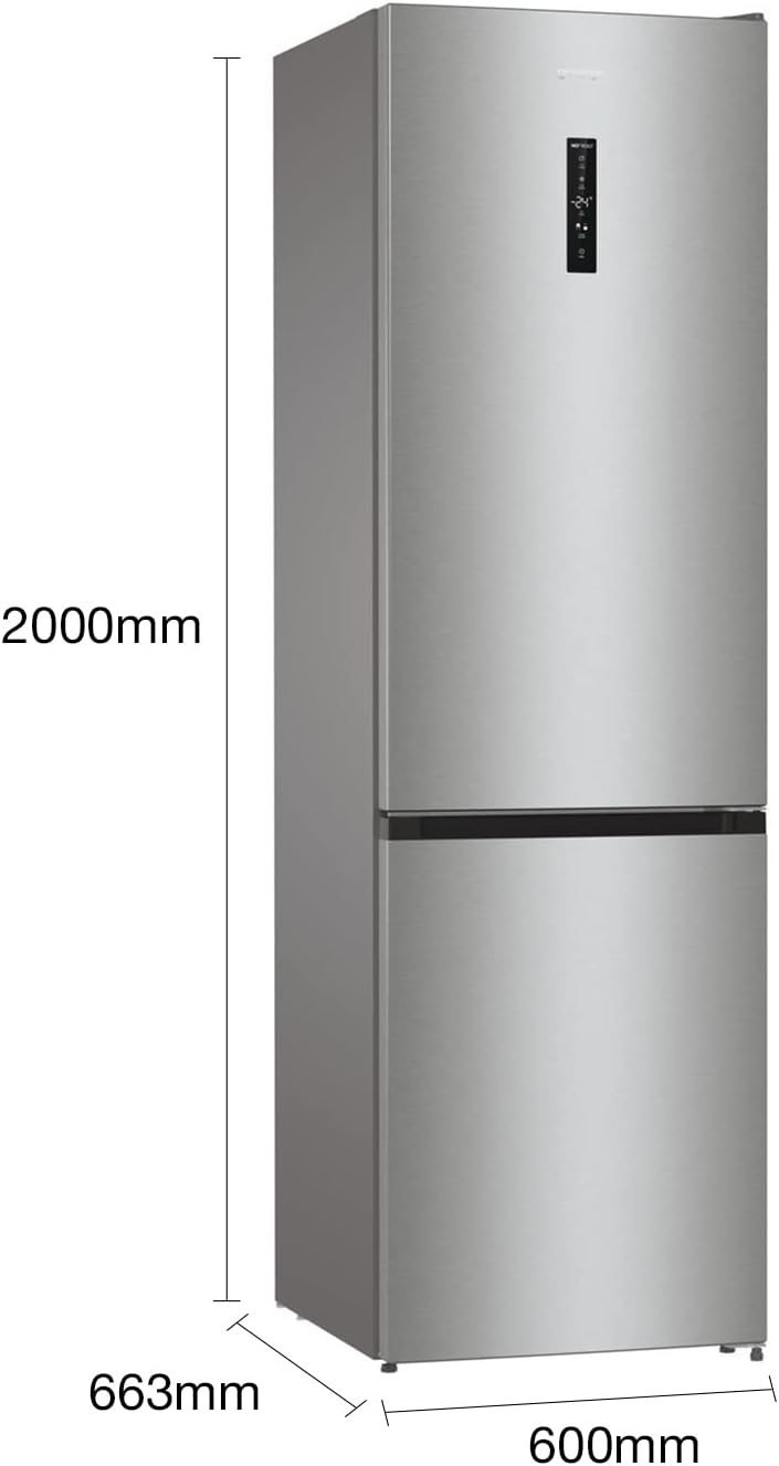 Gorenje N 619EAXL4 Kühl-Gefrier-Kombination/ LED Display/ 186 cm/ 300 l/ NoFrostPLus/ Gemüsefach mit Feuchteregler/ FastFreeze/ edelstahl