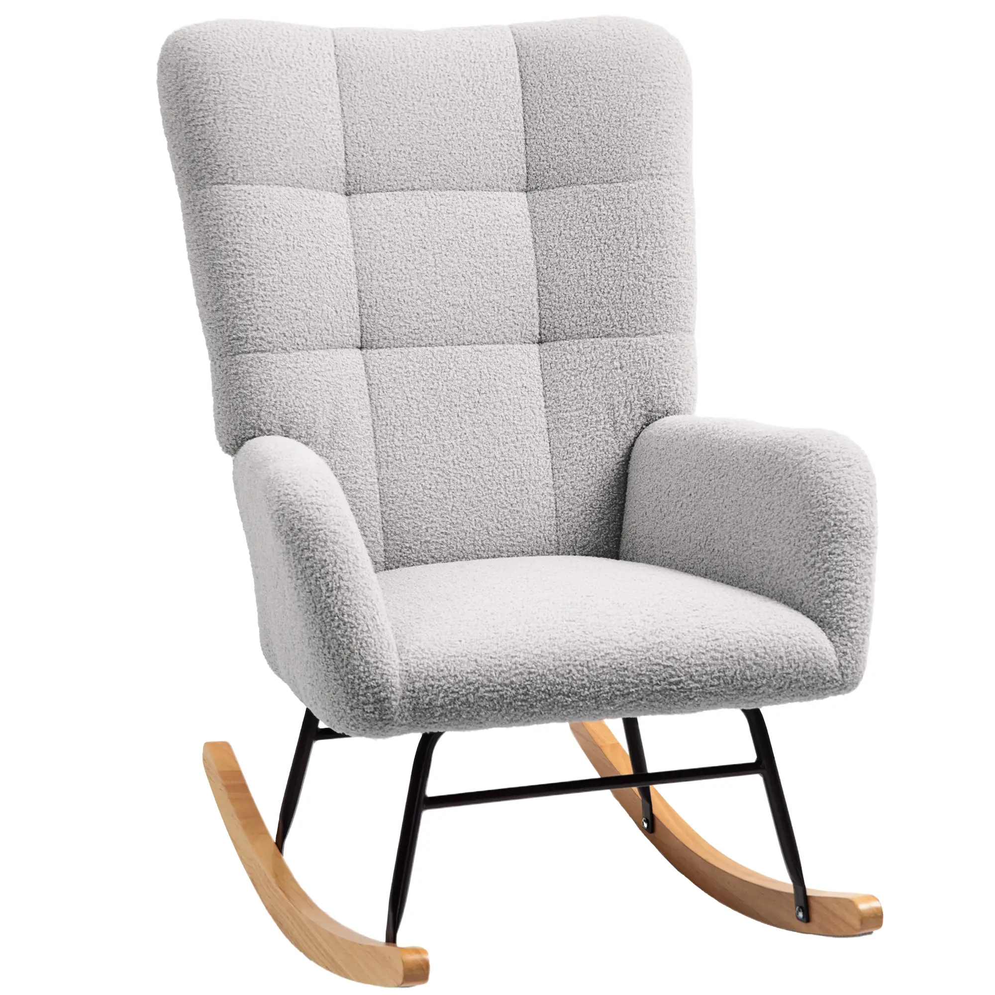 HOMCOM Schaukelstuhl Schaukelsessel sanft schaukelnd extra gepolstert