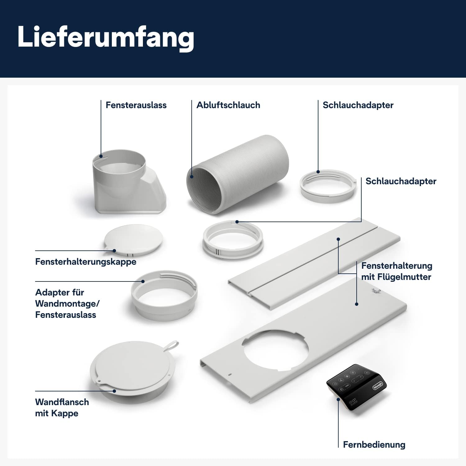 De'Longhi Pinguino PAC EL112 CST mobiles Klimagerät mit Abluftschlauch, Klimaanlage Für Räume bis 110 m³, Luftentfeuchter, Ventilationsfunktion, 24h-Timer, Schwarz