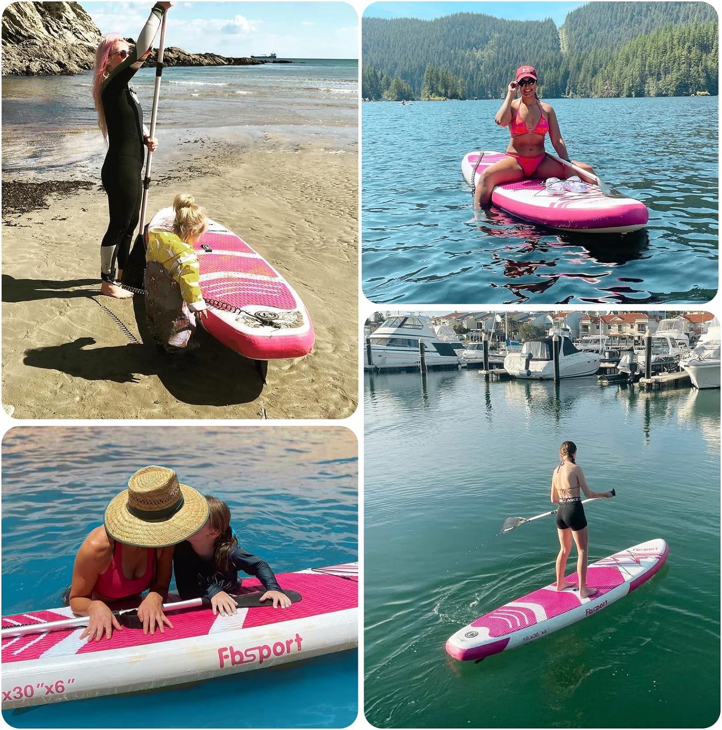 Premium-Stand-Up-Paddle-Board, Yoga-Board mit strapazierfähigem SUP-Zubehör und Tragetasche | Breiter Stand, Surf-Kontrolle, rutschfestes Deck, Leine, Paddel und Pumpe für Jugendliche und Erwachsene