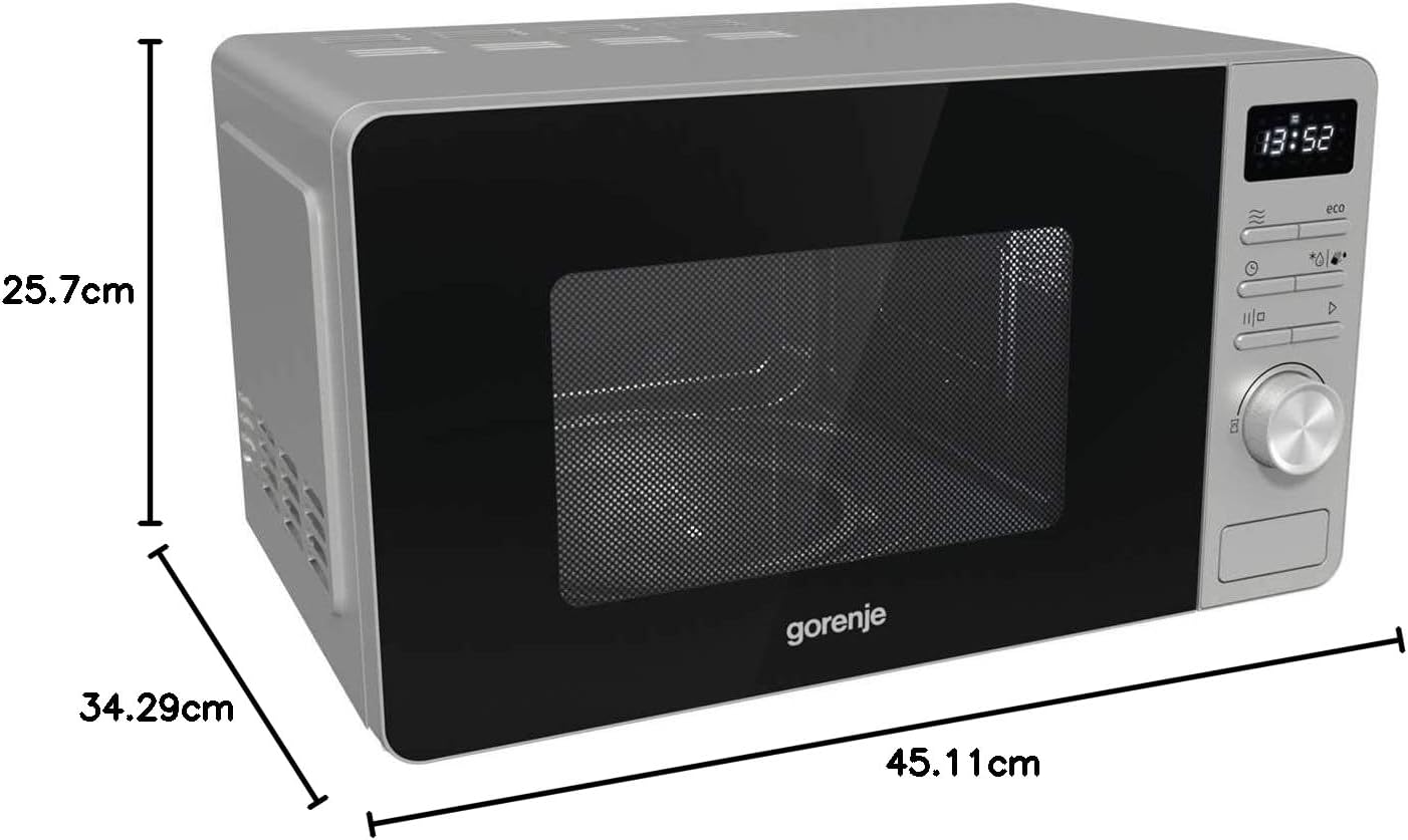 Gorenje MO 20 A3X Mikrowelle/ ChildLock/ AquaClean/ TouchControl/ SmartDisplay/Auftaufunktion/ 11 Automatikprogramme/ 5 Leistungsstufen/ 20l/ 800 W/ Edelstahl