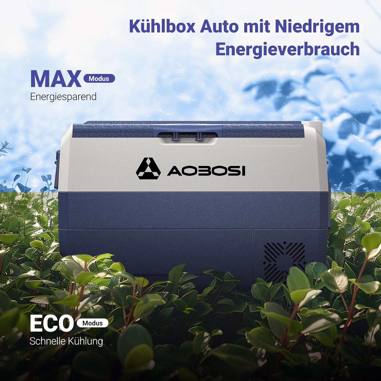 AAOBOSI Compressor Cool Box 36 L, Cool Box Car with WiFi App Control, 12/24 V and 100-240 V Electric Cool Box, up to -20 °C for Car, Truck, Boat, Motorhome, Camping, Double Zone