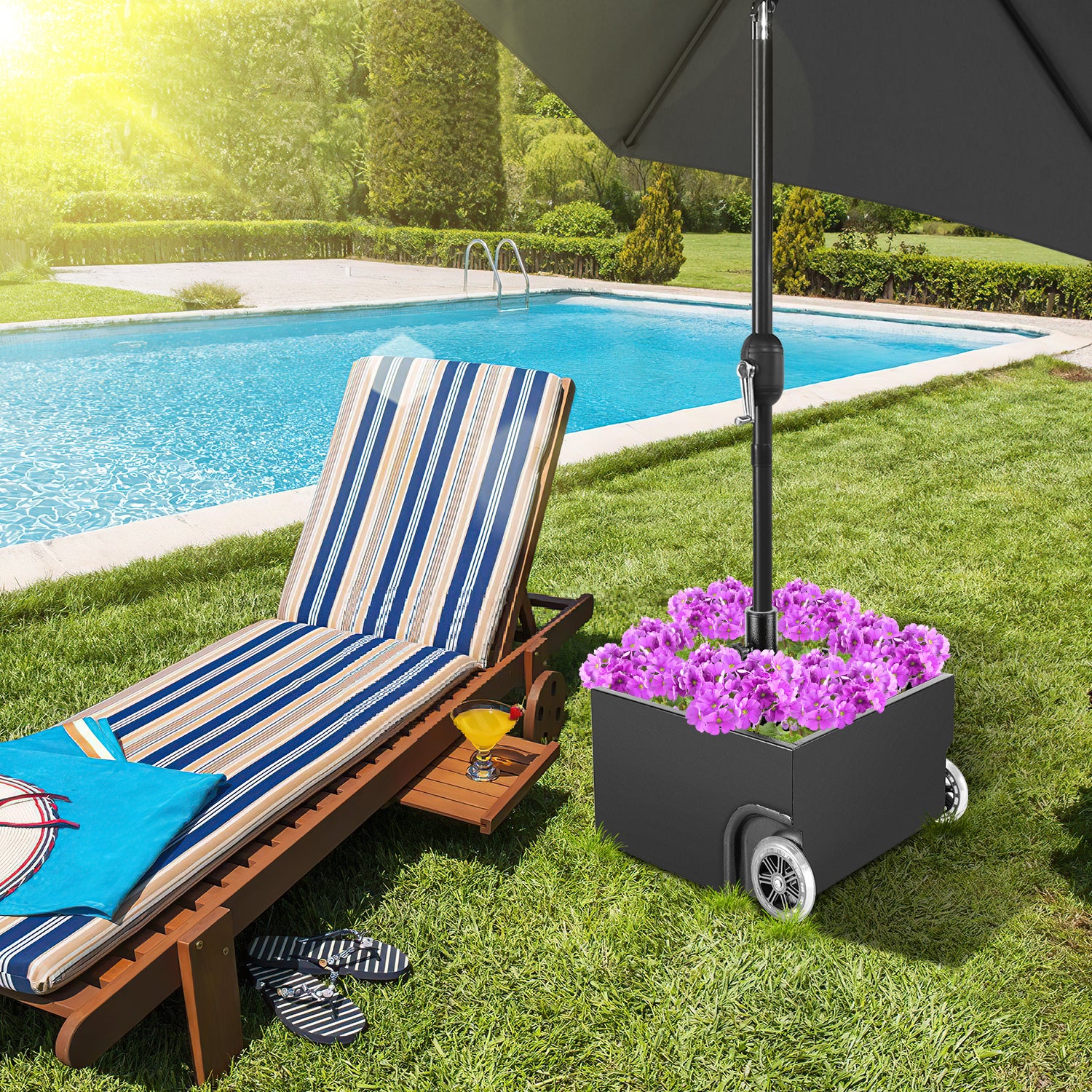 Sonnewelt Sonnenschirmstnder Schirmstnder mit Rollen