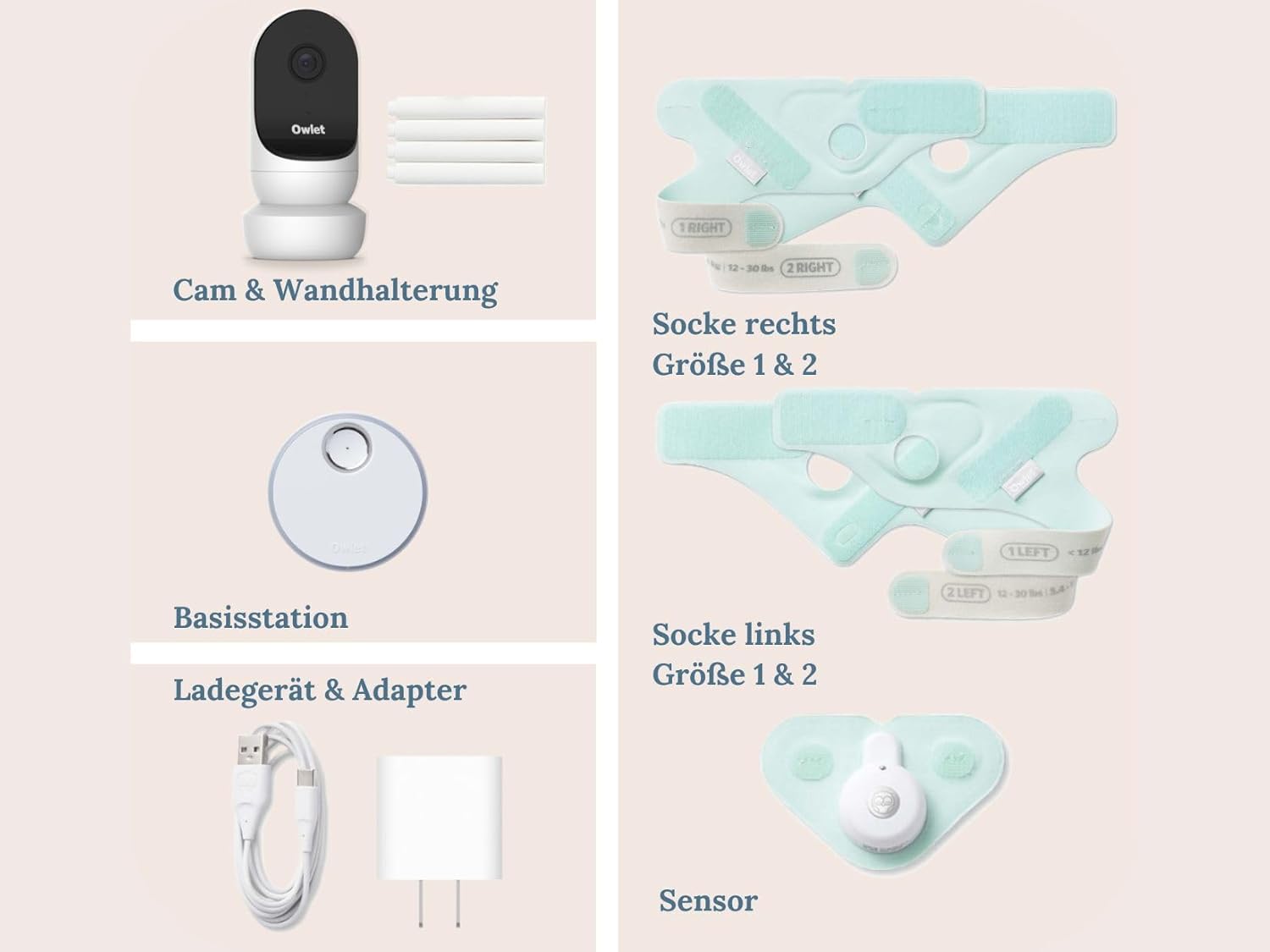 Owlet Dream Sock – Pulsoximeter, Liveübertragung von Herzfrequenz, Sauerstoffsättigung & Schlafverhalten bei Säuglingen & Babys