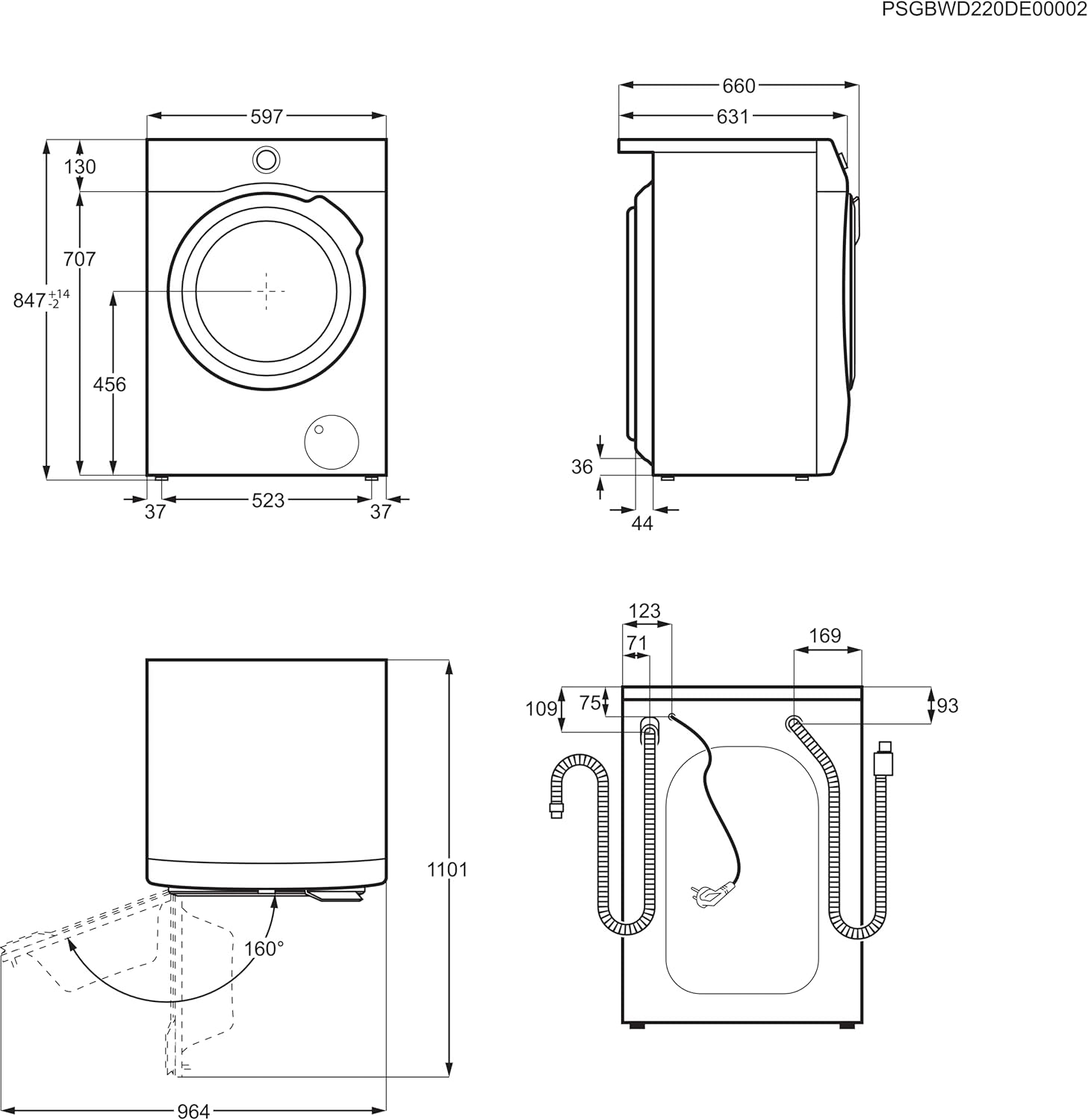 AEG L7WBA60680 Waschtrockner / DualSense - schonende Pflege / 8 kg Waschen / 5 kg Trocknen / D / energiesparend / Mengenautomatik / Nachlegefunktion / ProSteam - Auffrischfunktion / 1600 U/min Weiß