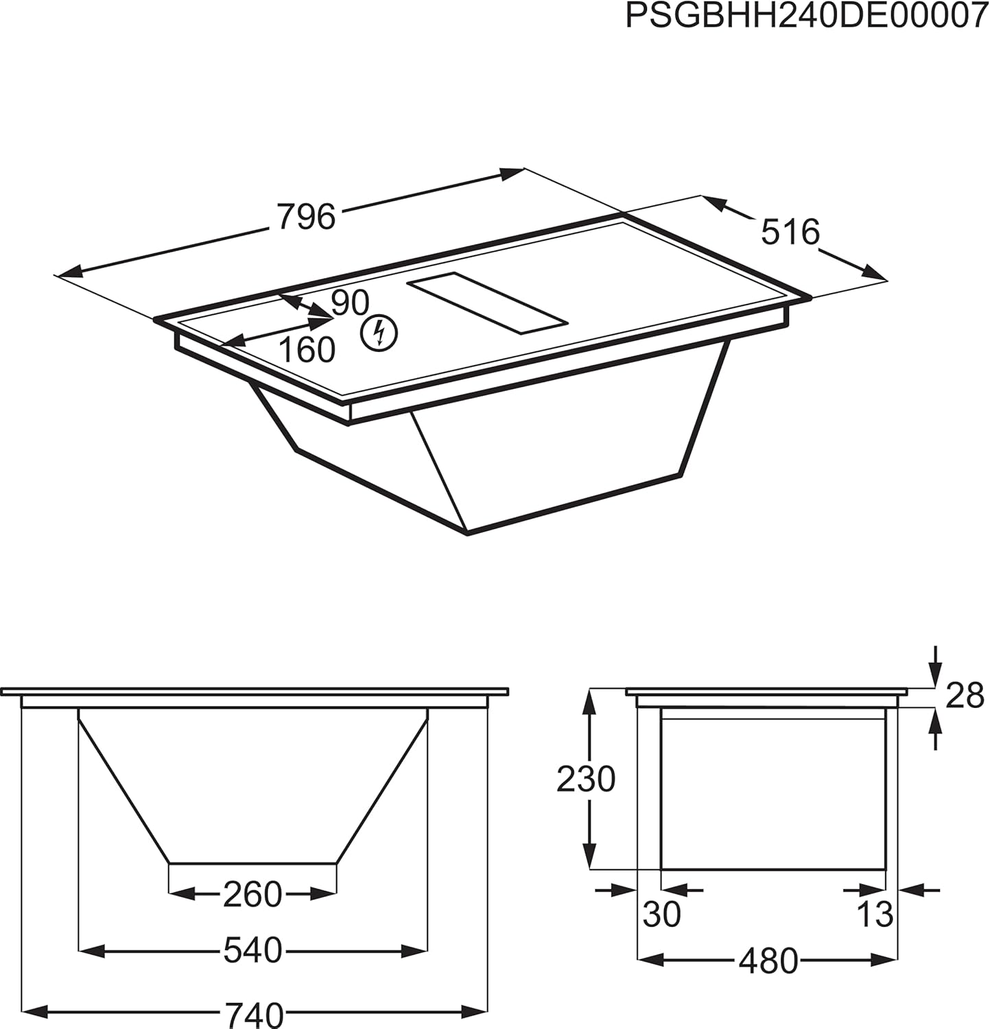 AEG IKE84441XB Autarkes Kochfeld / Herdplatte mit Touchscreen, Topferkennung & Hob²Hood-Funktion / Induktionskochplatte / 4 Kochzonen / Edelstahlrahmen / 80 cm Schwarz
