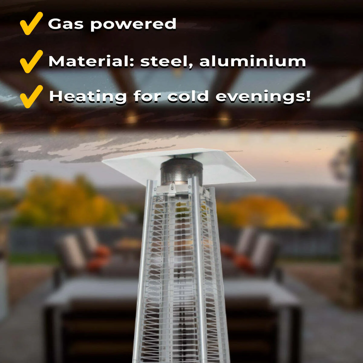 Fornorth Heizstrahler Pyramid 13kW gasbetrieben, schwarz