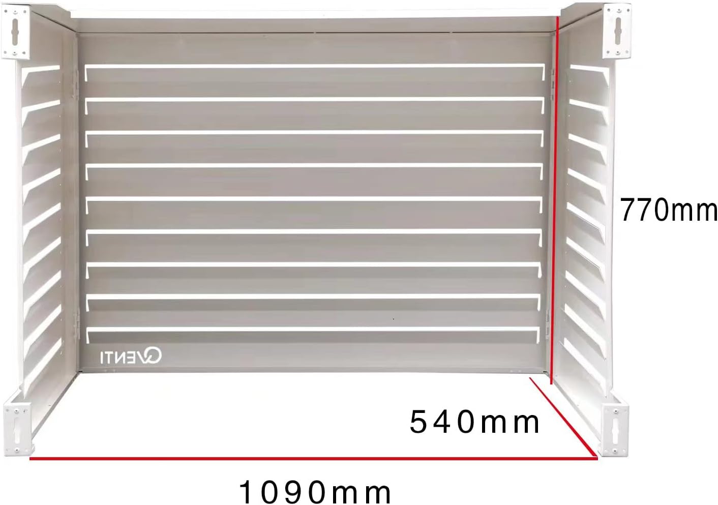 Qventi Abdeckung für Klimaanlage - Anthrazit/Grau - Aluminium - Schutzgitter - Verkleidung - Einfache Montage - Größe S - Außenmaße (LxBxH): 100 x 50 x 75 cm