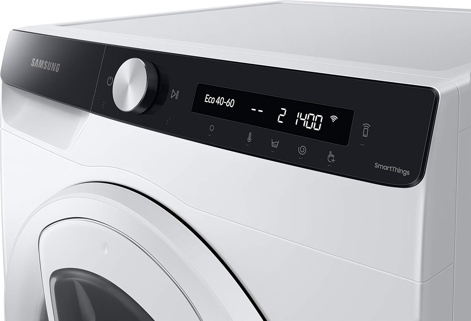 Samsung WW8NK52K0VW/EG Waschmaschine, 8 kg, 1200 U/min, SLIM Platzsparer, Ecobubble, AddWash, Hygiene-Dampfprogramm, Weiß
