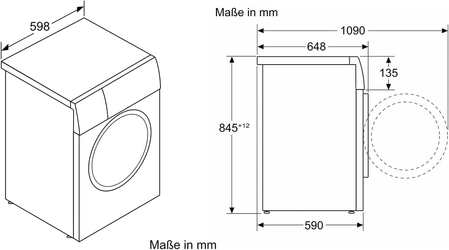 BOSCH WAN28127 Waschmaschine Serie 4, Frontlader mit 8kg Fassungsvermögen, 1400 UpM, Iron Assist, Active Water Plus, EcoSilence Drive, Speed Perfect, Weiß, 60cm