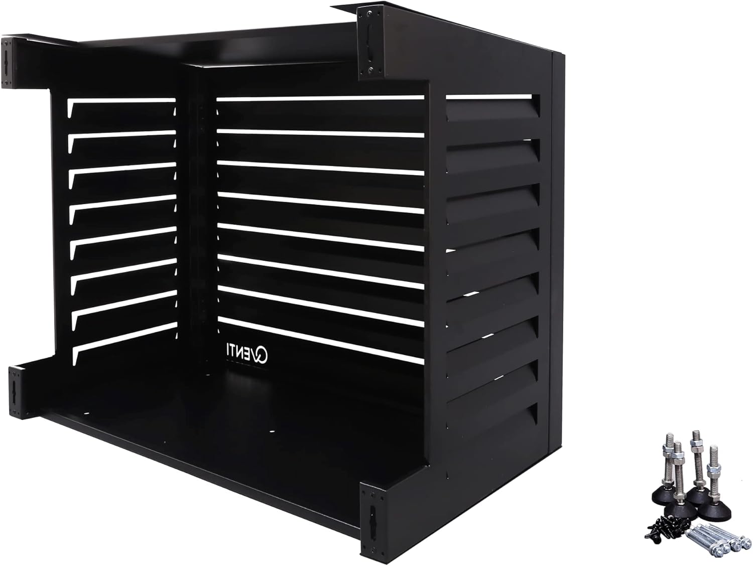 Qventi Abdeckung für Klimaanlage - Anthrazit/Grau - Aluminium - Schutzgitter - Verkleidung - Einfache Montage - Größe S - Außenmaße (LxBxH): 100 x 50 x 75 cm