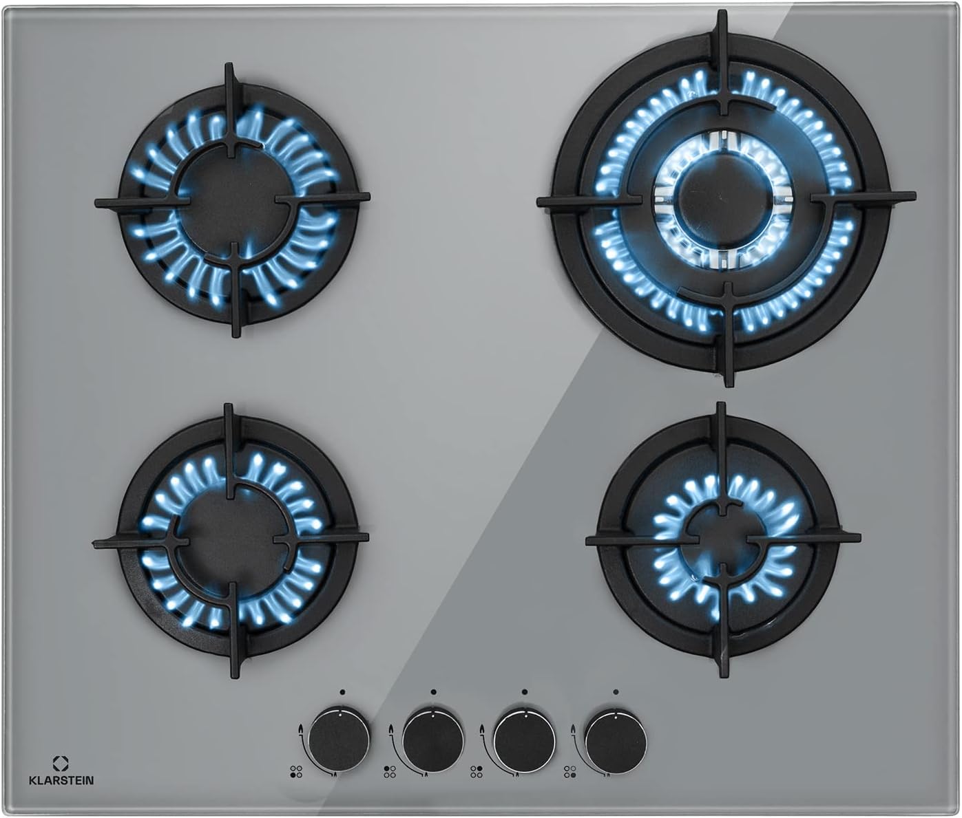 Klarstein Gasherd, Einbau-Gasherd für Propan Gasflasche, Gaskochfeld 4 Flammig, Gasherd für Küche, Camping & Wohnmobil, 8000 W Kochplatte, LPG Gaskocher, Herdplatte für Propangas, Edelstahl Gas-Herd