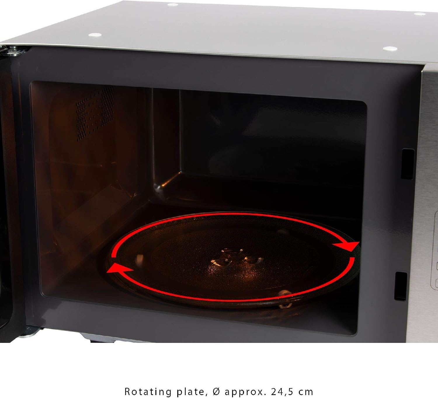 unterbaufähige Mikrowelle mit Grill und aus Edelstahl Mikrowellengerät Mikrowellengeräte 20 Liter Garraum inkl. Montagematerial (leistungsstarke 1250 Watt + 5 Mikrowellen-Leistungsstufen)