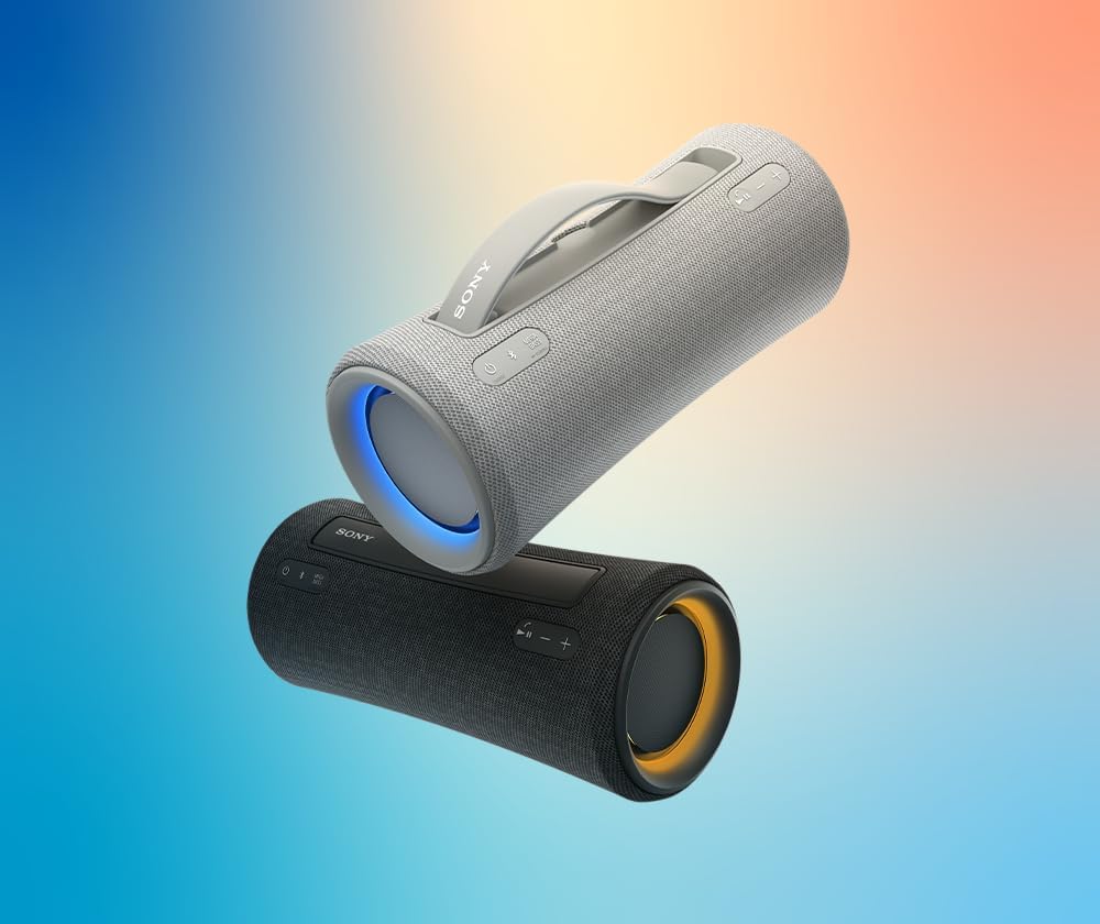 Sony SRS-XG300 - Tragbarer kabelloser Bluetooth-Lautsprecher mit starkem Partysound und Beleuchtung - wasserdicht, 25 Stunden Akkulaufzeit, Smartphone und Schnellladefunktion - Schwarz