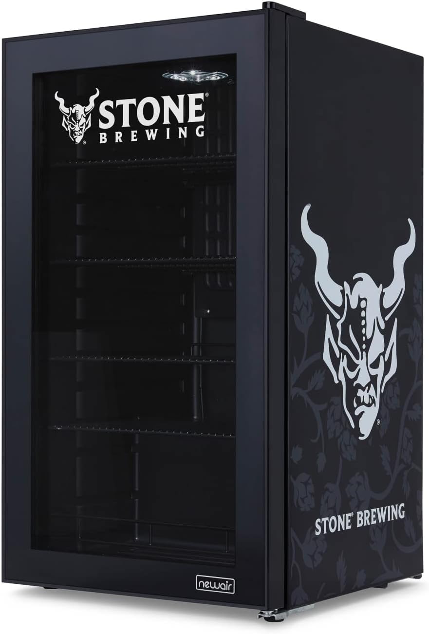 Getränkekühlschrank | Freistehender Kühlschrank für 126 Dosen mit Glastür mit Scharnier rechts | Mini-Getränkekühlschrank, perfekt für Bier, Wein, Limonade und kühlere Getränke