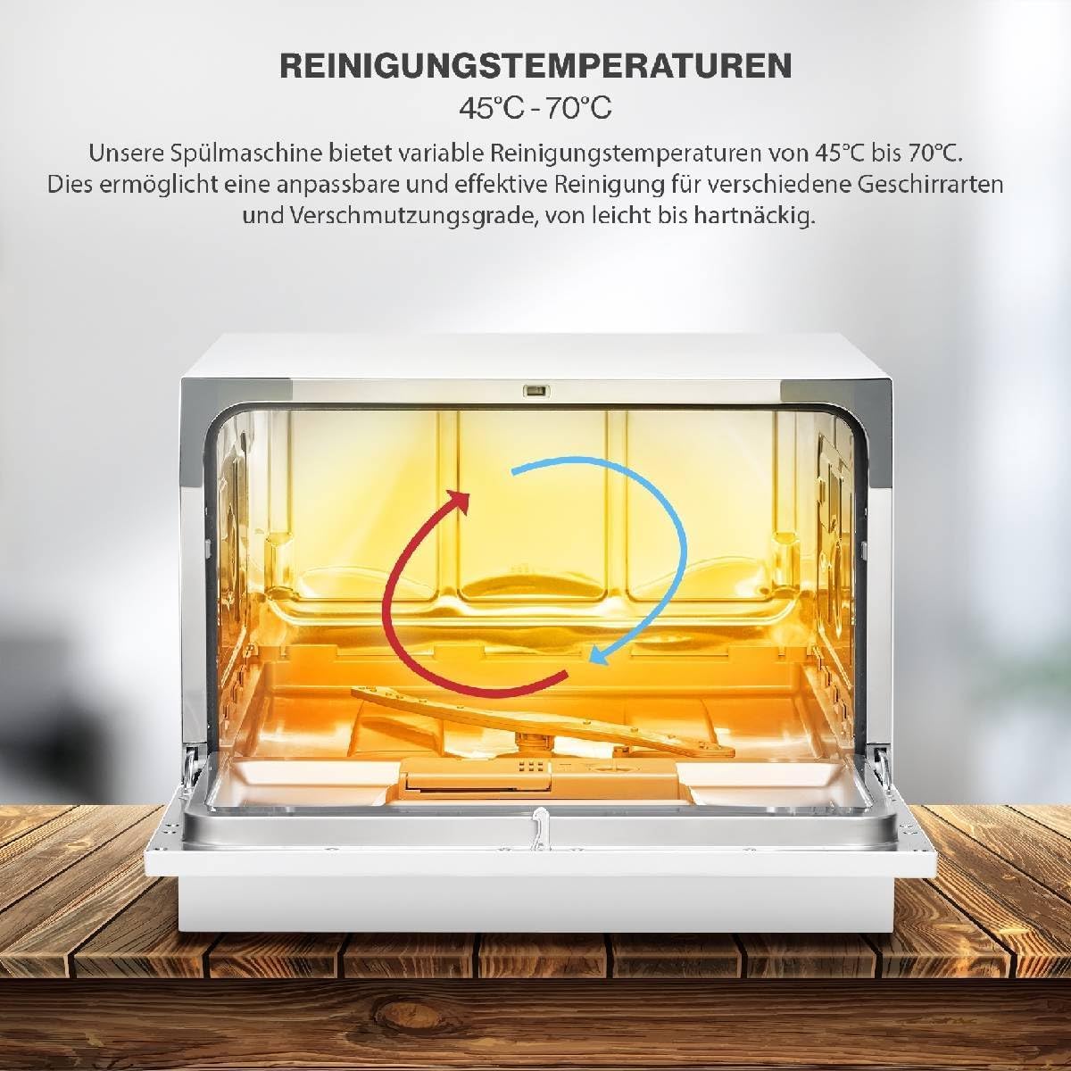 Bomann Mini Geschirrspüler mit Wasseranschluss | inkl. Schlauch | Tisch Geschirrspüler leise | Mini Spülmaschine für kleine Küchen/Camping | Spülmaschine klein m. Überlaufsicherung | TSG 7405 schwarz