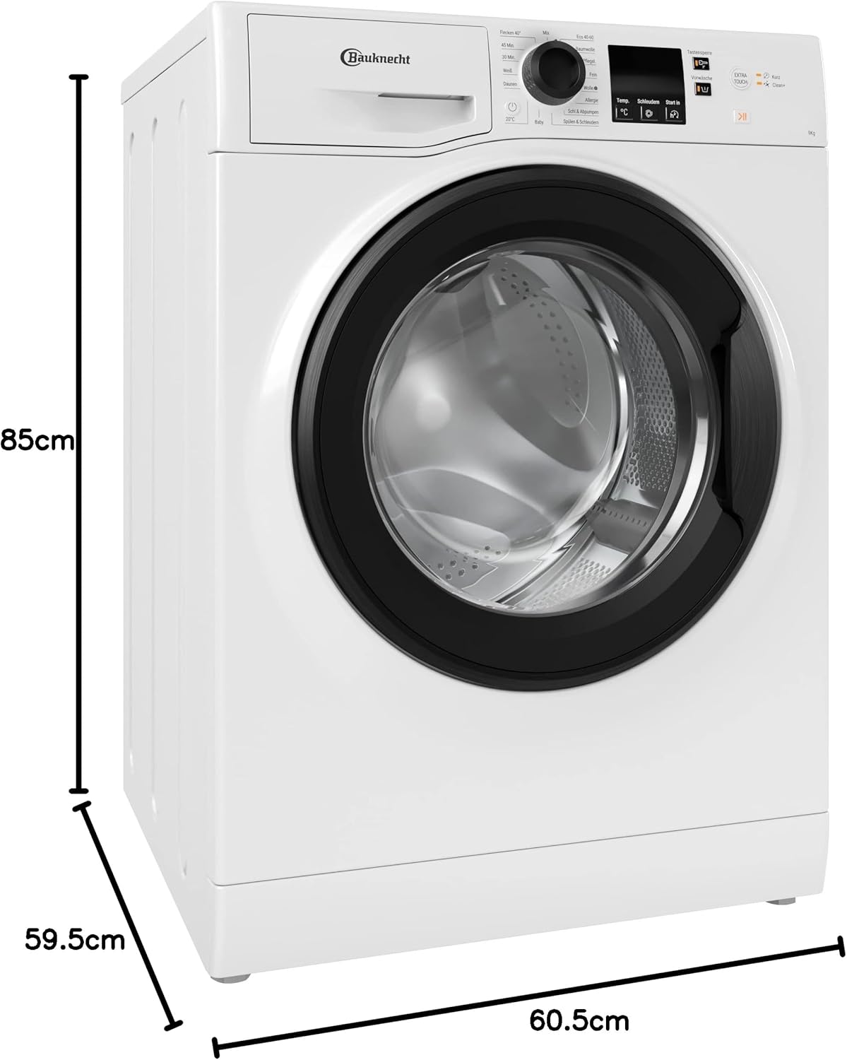 Bauknecht WM BB 814 A Waschmaschine Frontlader / 8kg / EEK A/Kurz 30 / Kurz 45 / Kraftvolle Fleckenentfernung/Anti-Allergie-Programm/Wolleprogramm/Schwarz/Langlebiger Inverter-Motor