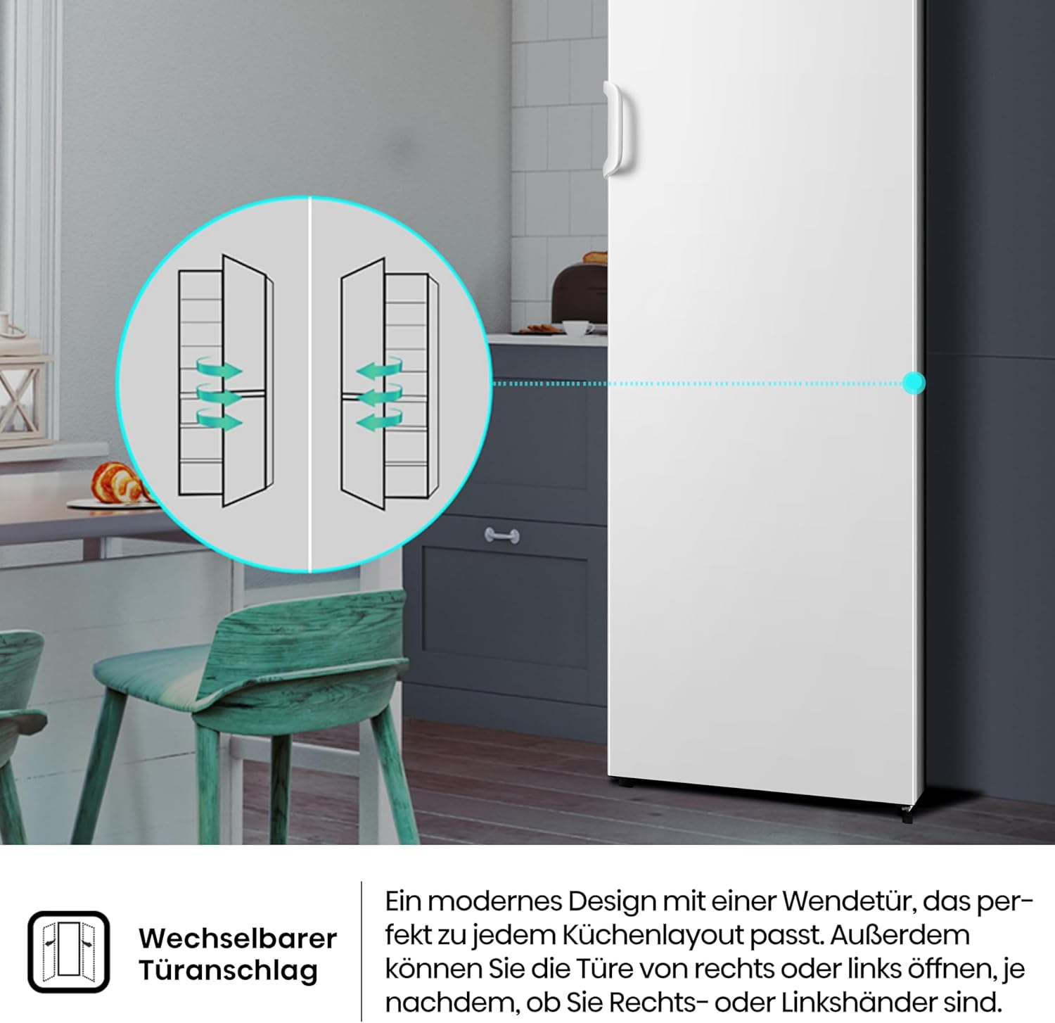 Hisense FV191N4AW2 Gefrierschrank/ TotalNoFrost/ SuperFreeze/ Türalarm/ Multiflow 360°/ BigBox/ 143,4 cm/ Gefrierteil 147 l/ 41 dB/ 205 kWh/Wei